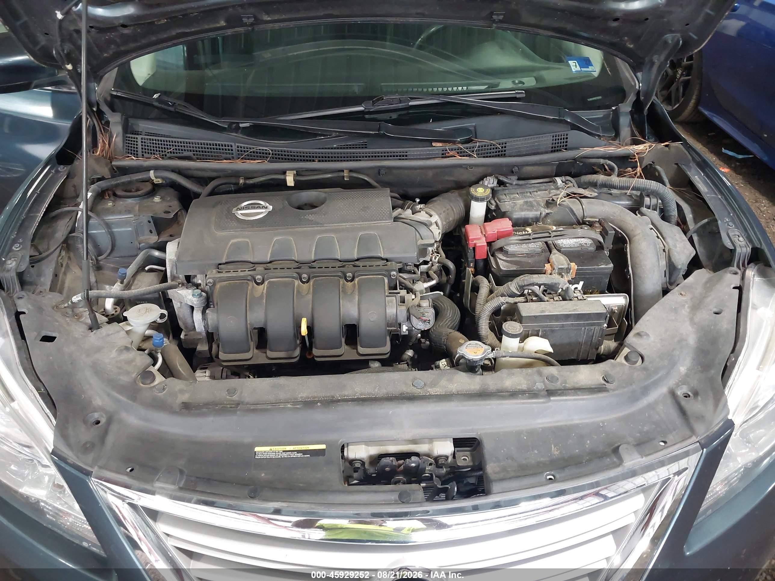 2014 Nissan Sentra Sv Blue vin: 3N1AB7AP6EY323231