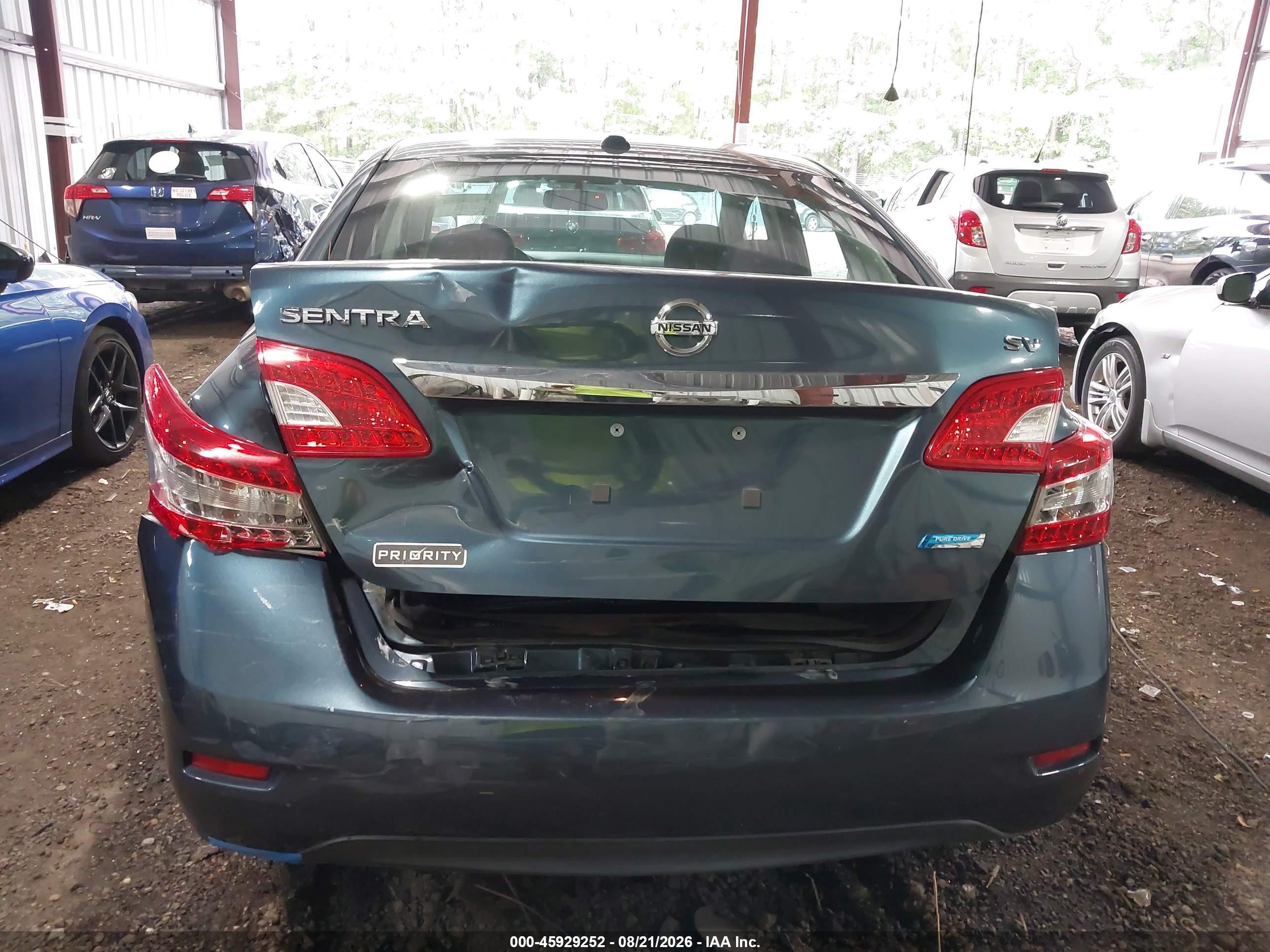2014 Nissan Sentra Sv Blue vin: 3N1AB7AP6EY323231
