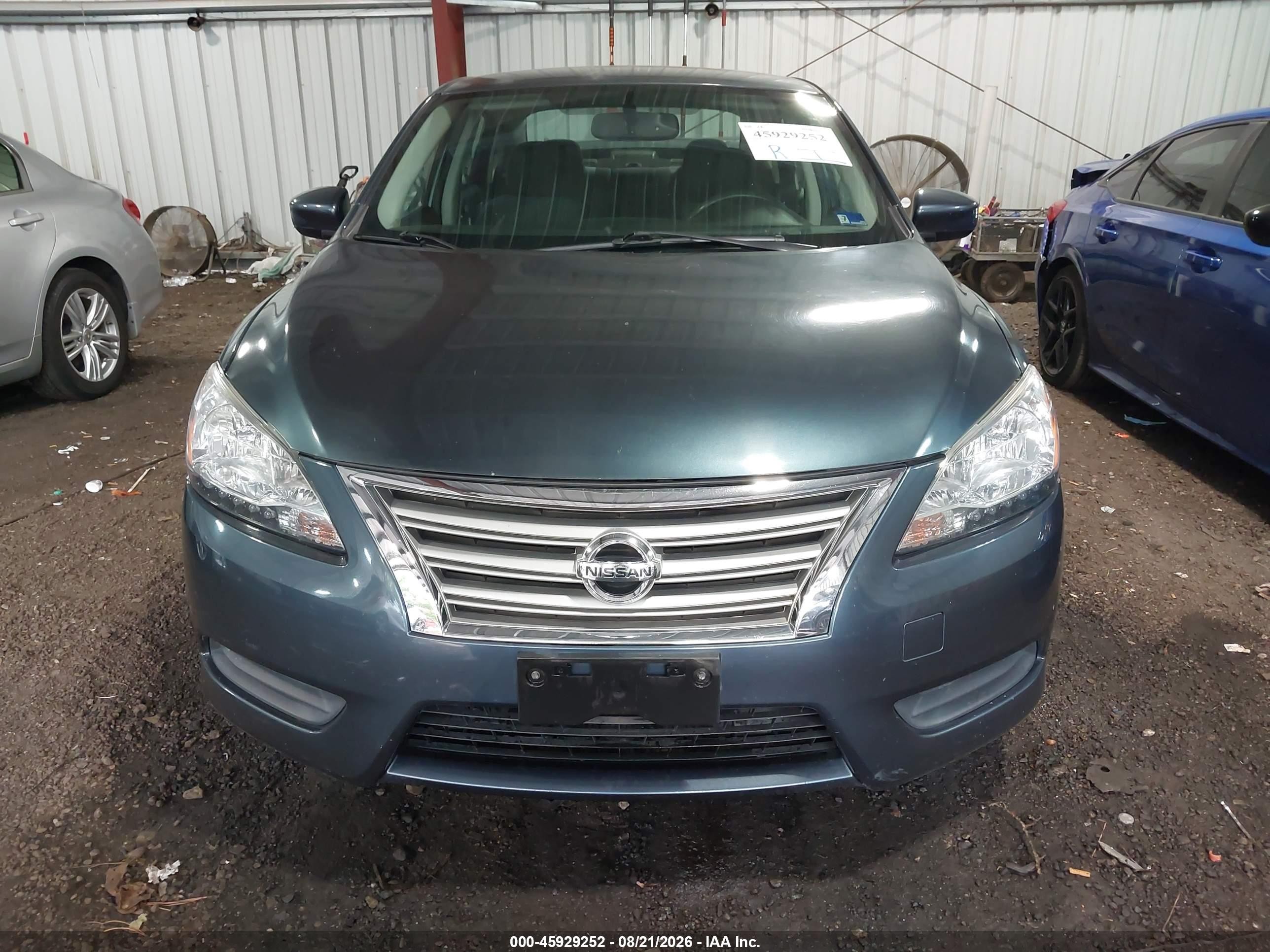 2014 Nissan Sentra Sv Blue vin: 3N1AB7AP6EY323231