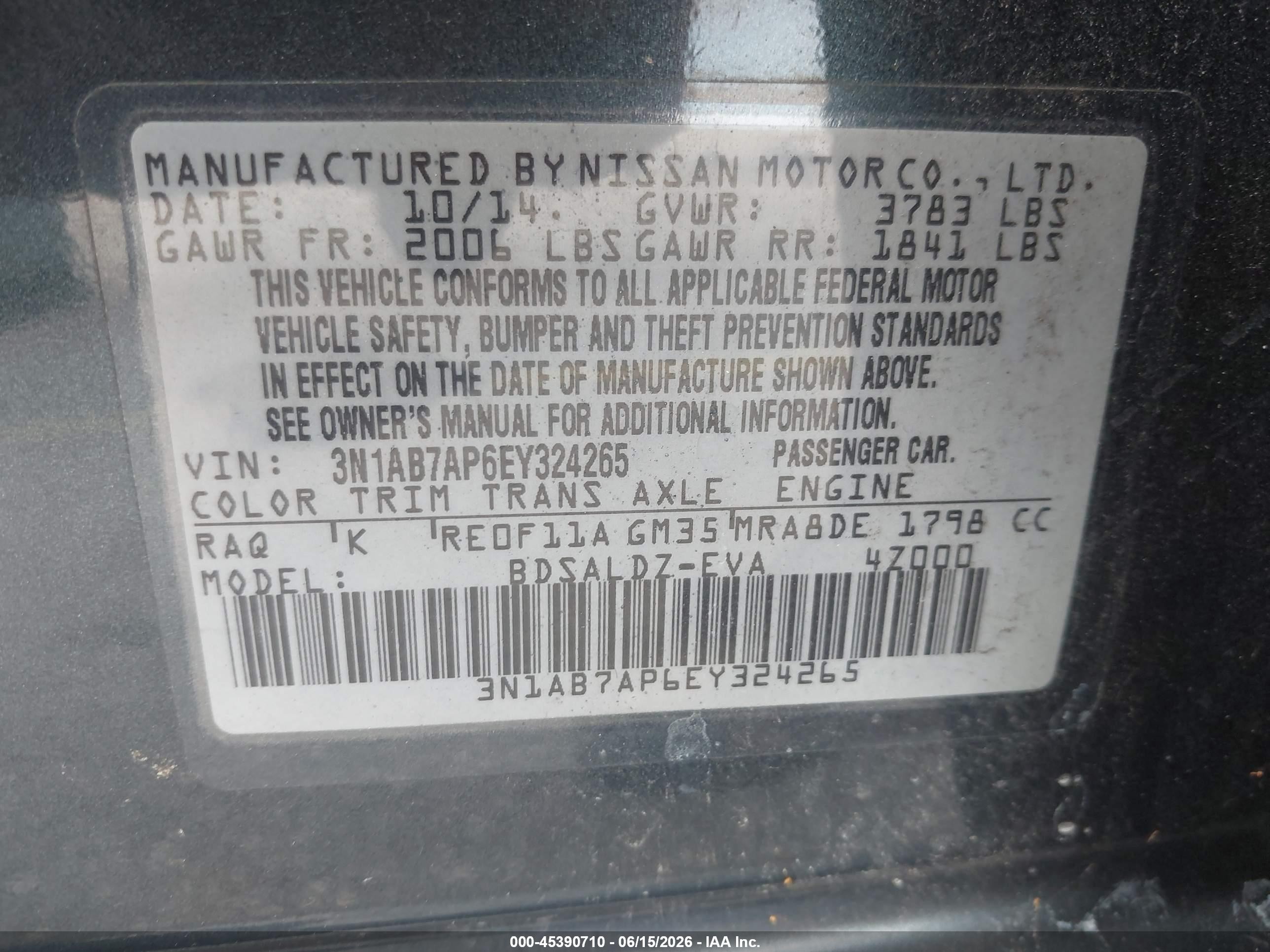 2014 Nissan Sentra Sv Green vin: 3N1AB7AP6EY324265