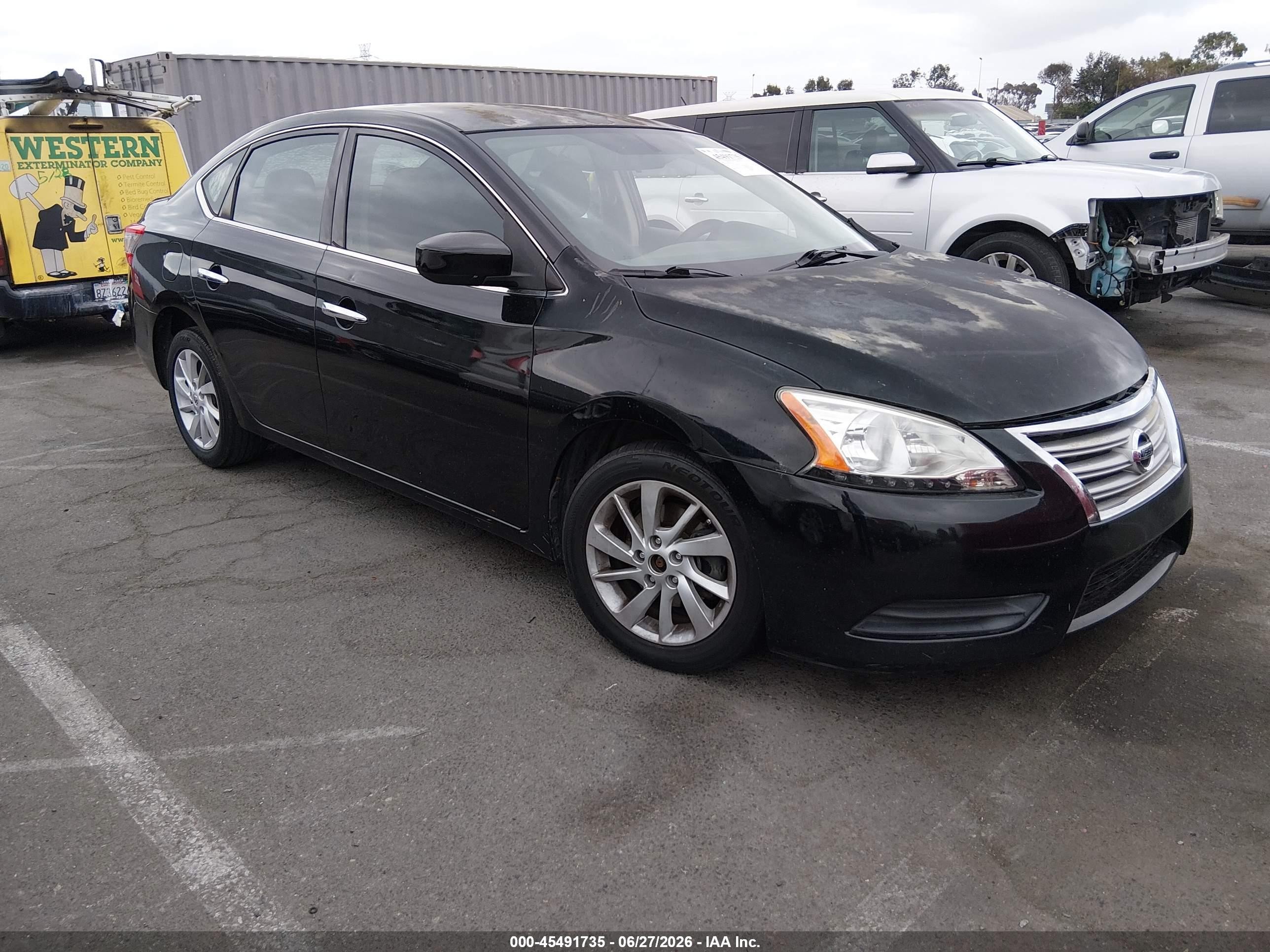 2014 Nissan Sentra Sv Black vin: 3N1AB7AP6EY331846