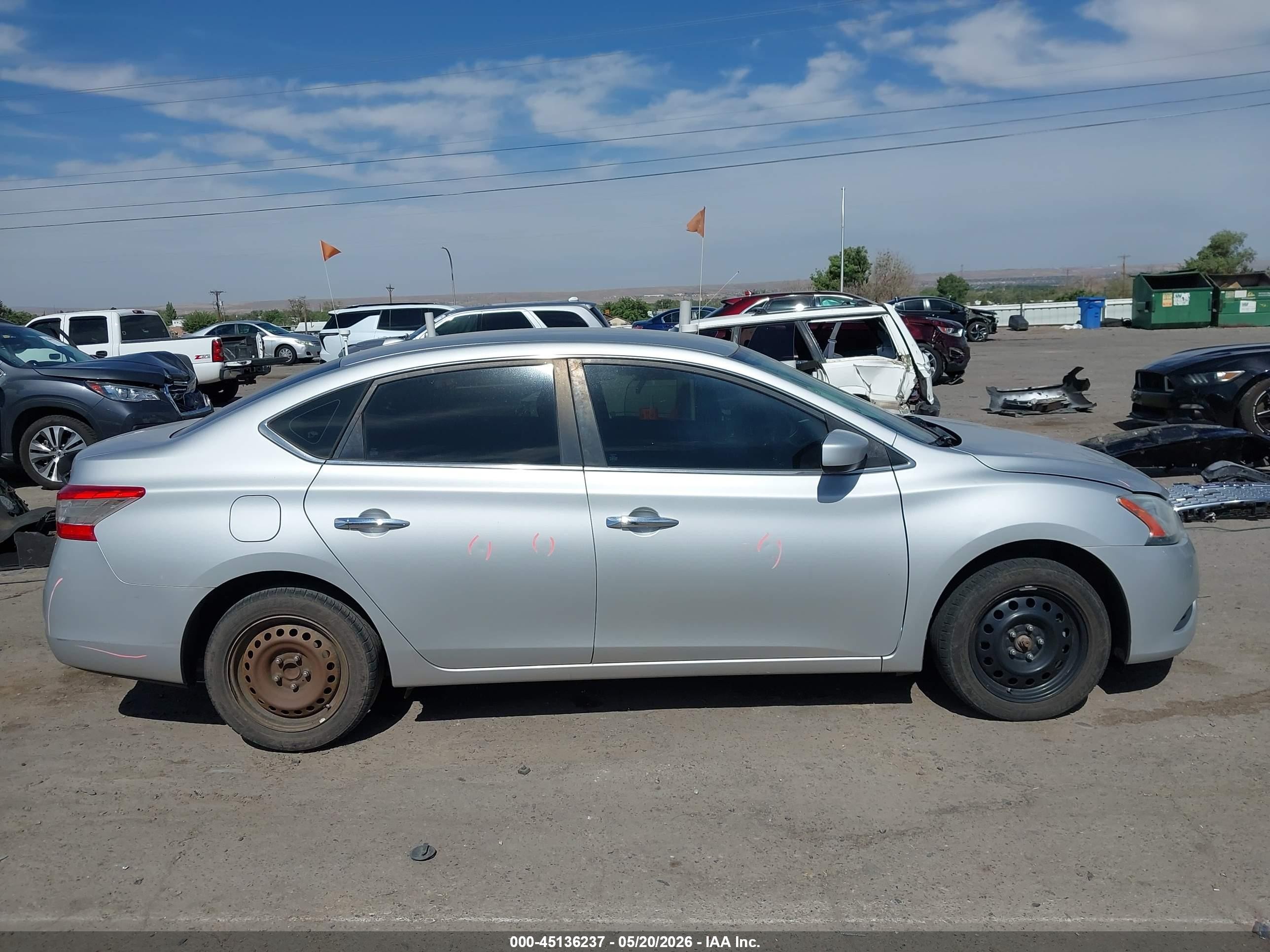 2015 Nissan Sentra Fe+ S/s/sl/sr/sv Silver vin: 3N1AB7AP6FL652476