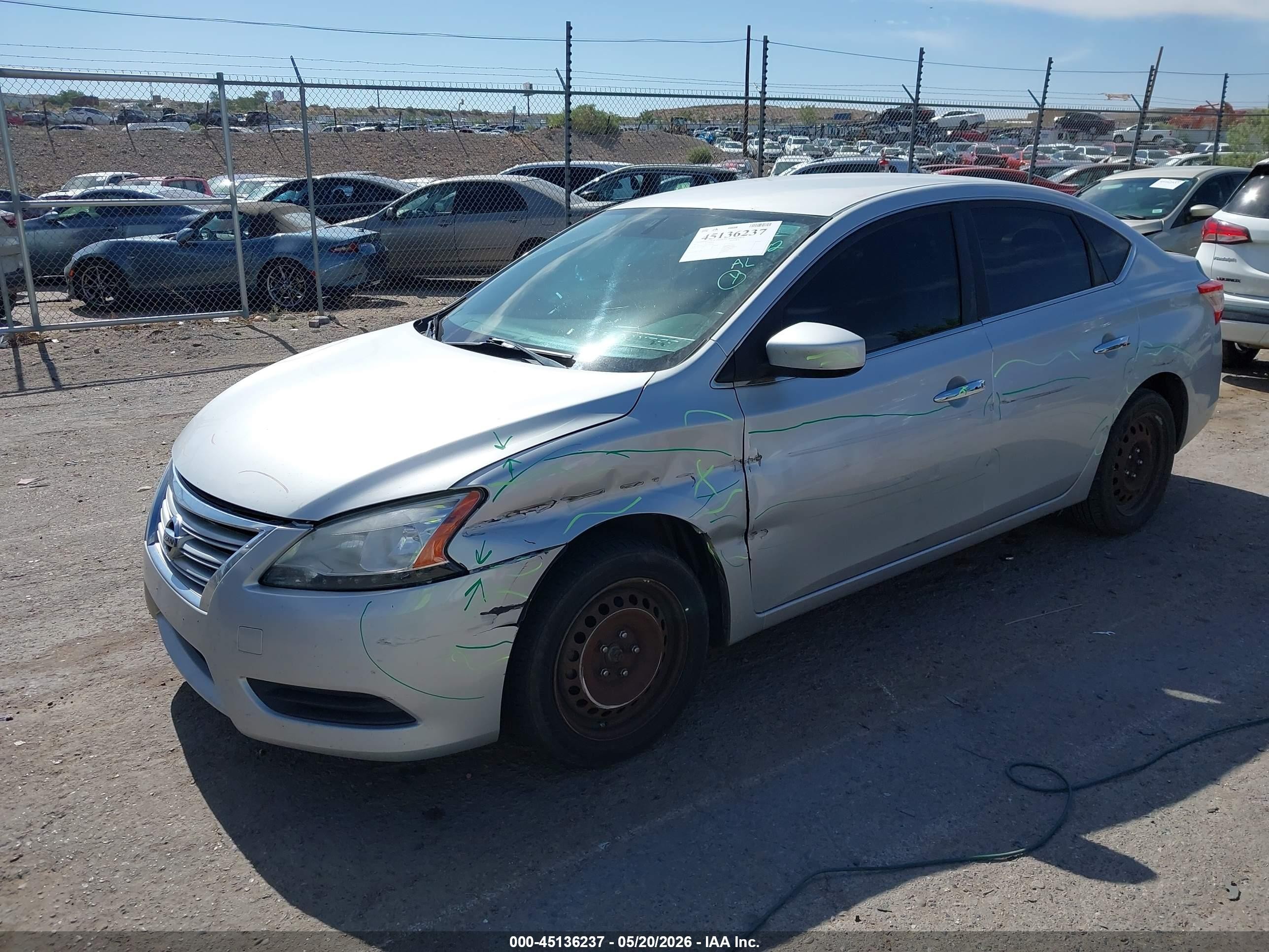 2015 Nissan Sentra Fe+ S/s/sl/sr/sv Silver vin: 3N1AB7AP6FL652476