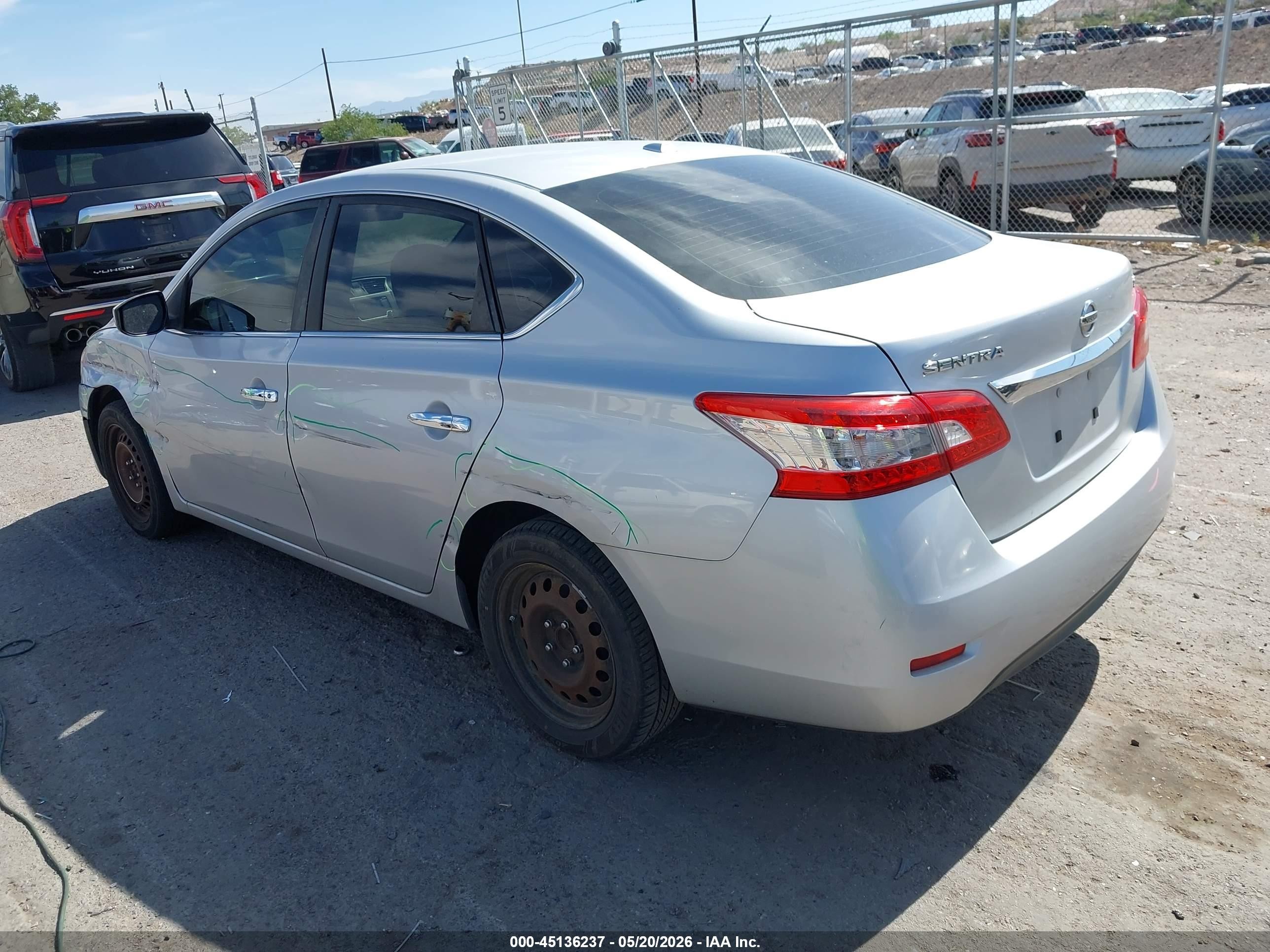 2015 Nissan Sentra Fe+ S/s/sl/sr/sv Silver vin: 3N1AB7AP6FL652476