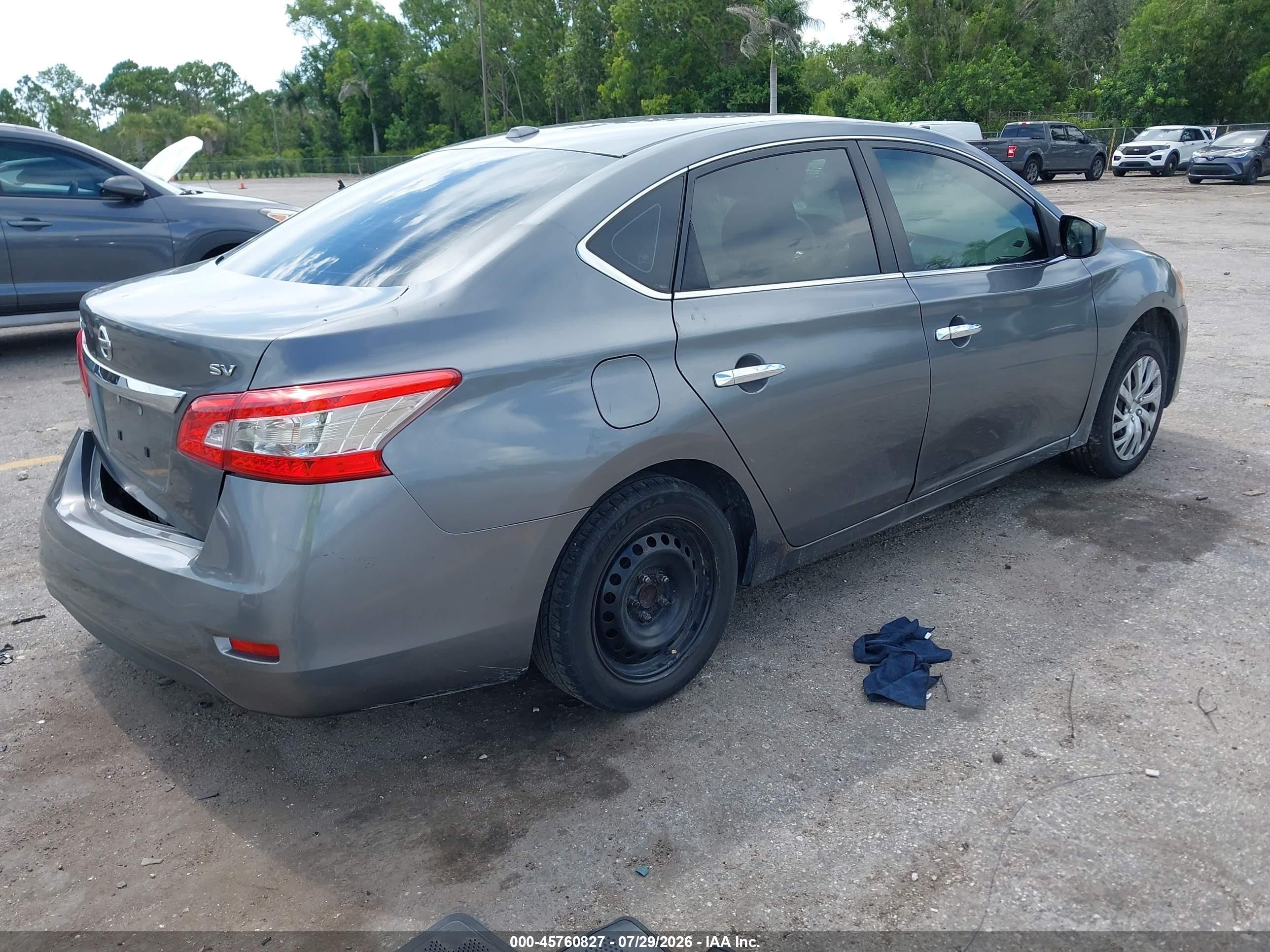 2015 Nissan Sentra Fe+ S/s/sl/sr/sv Gray vin: 3N1AB7AP6FL661615