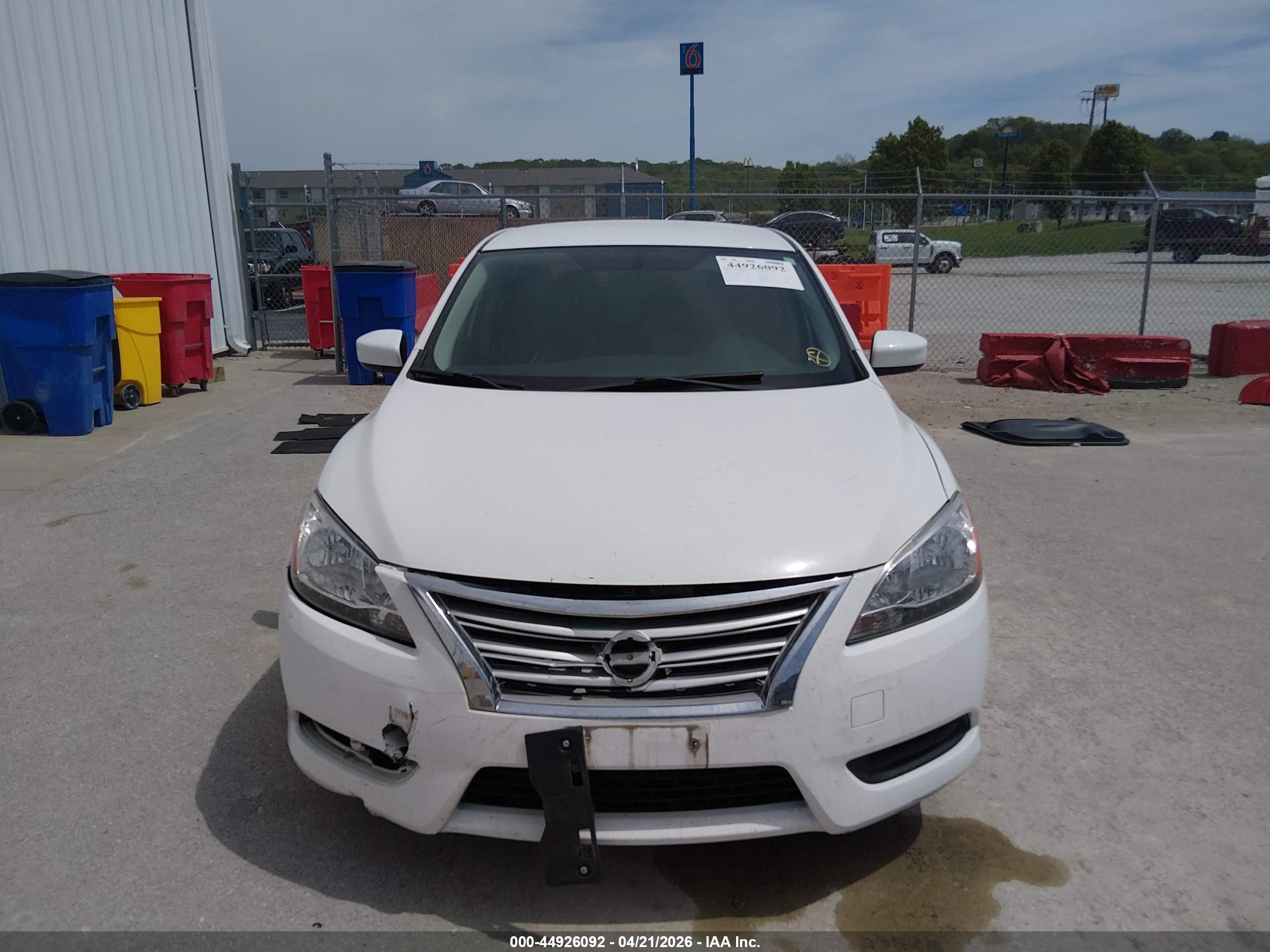 2015 Nissan Sentra Sv White vin: 3N1AB7AP6FL661856