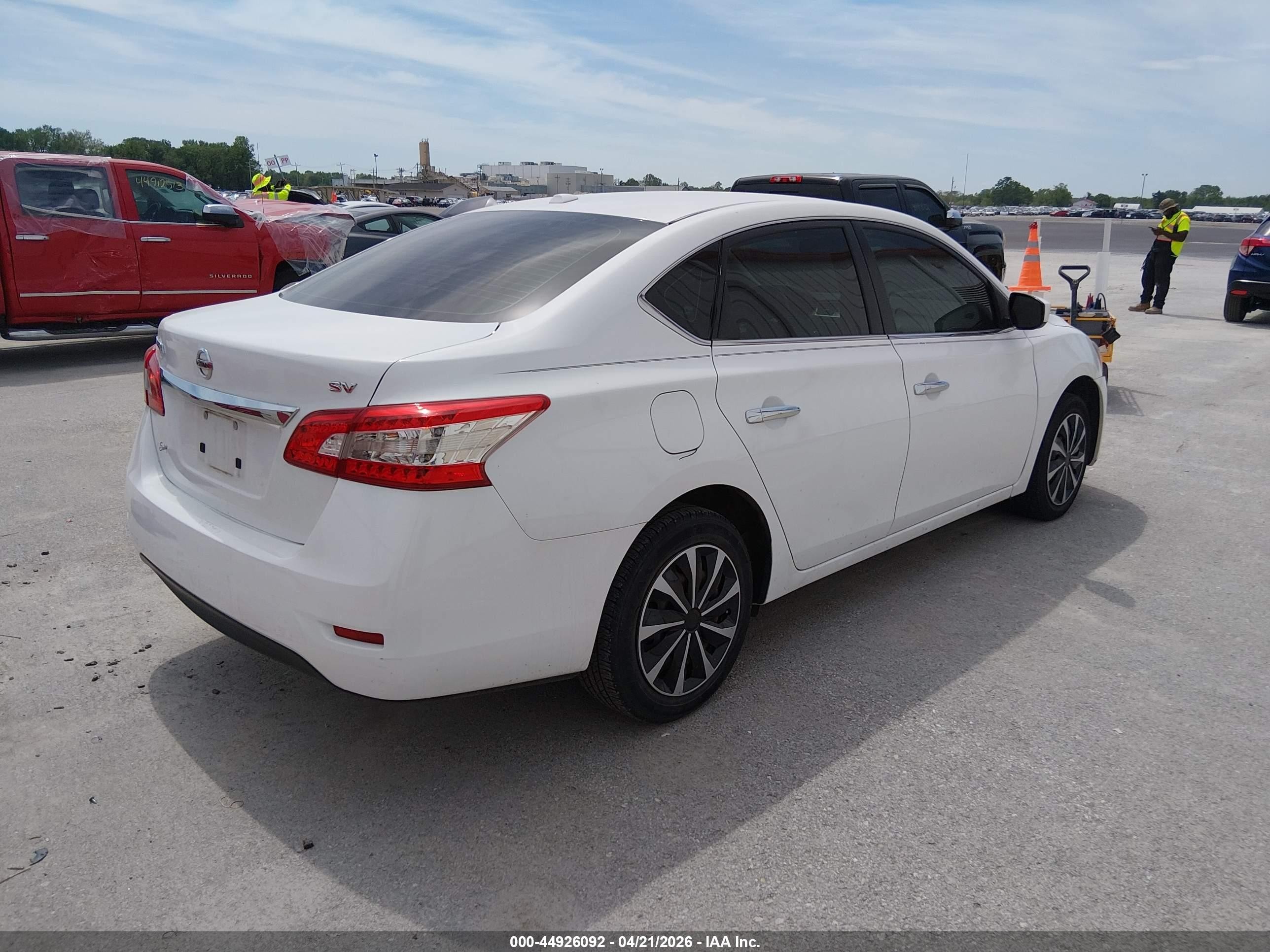 2015 Nissan Sentra Sv White vin: 3N1AB7AP6FL661856