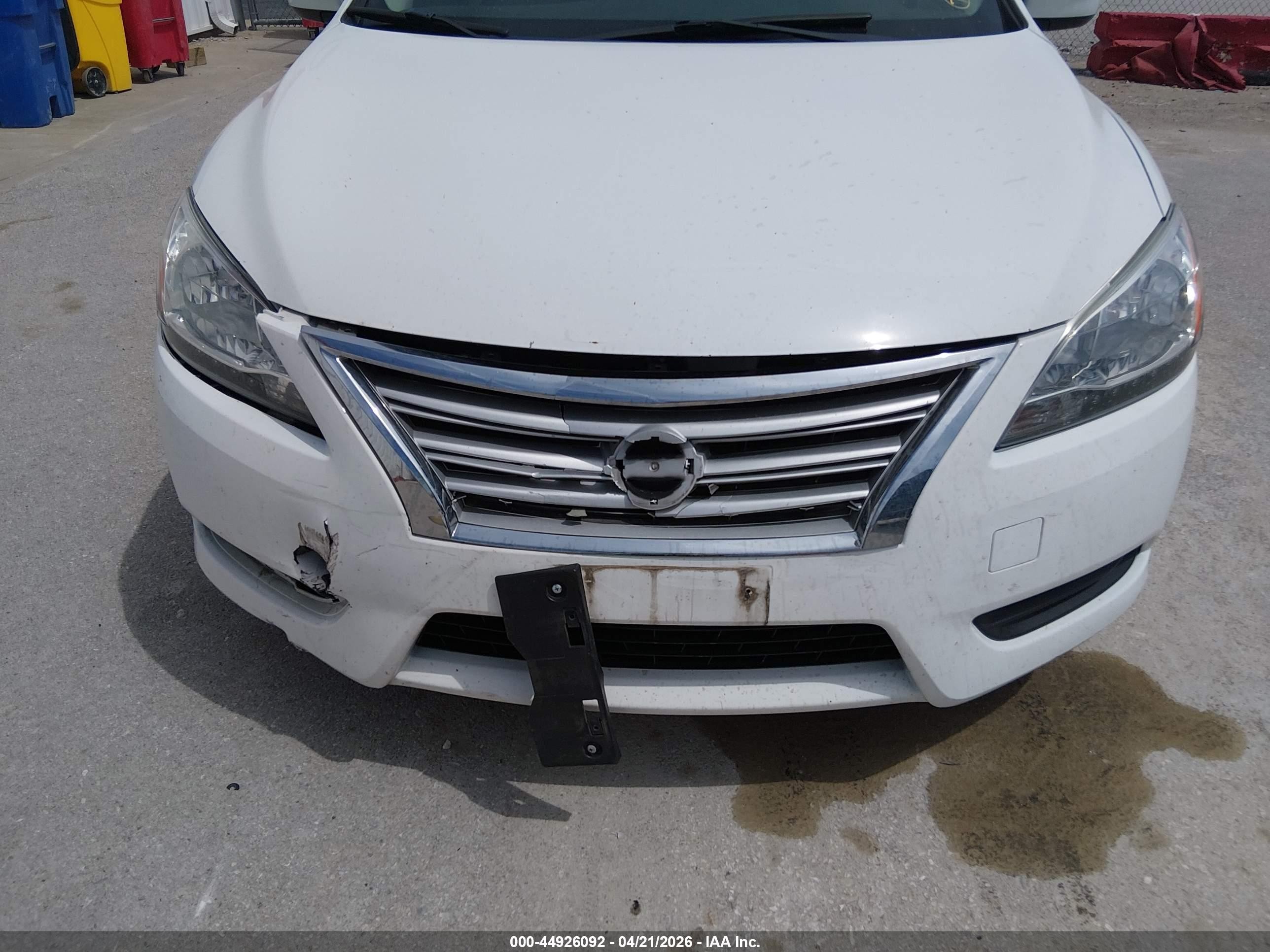 2015 Nissan Sentra Sv White vin: 3N1AB7AP6FL661856