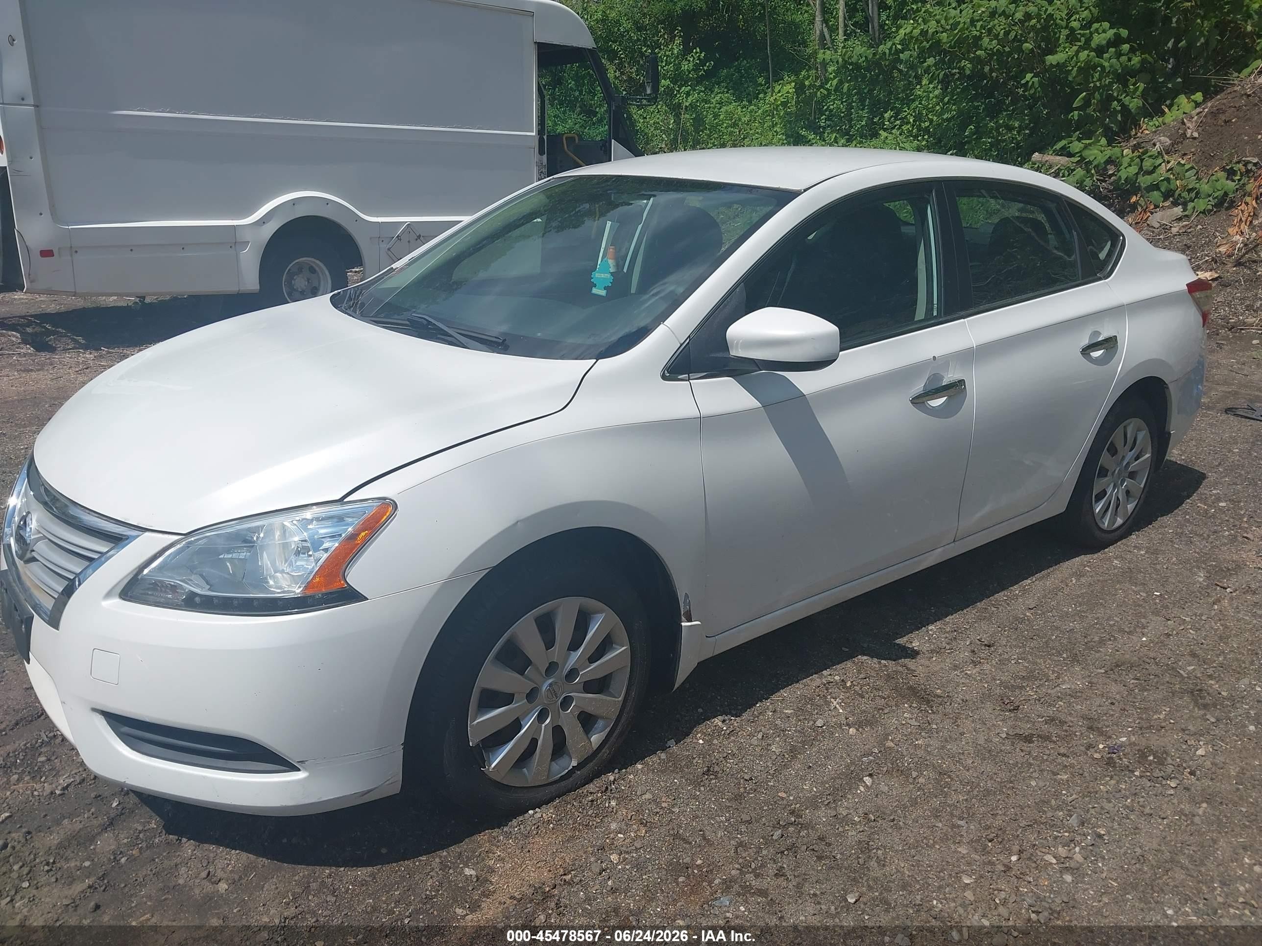 2015 Nissan Sentra Sv White vin: 3N1AB7AP6FL672193