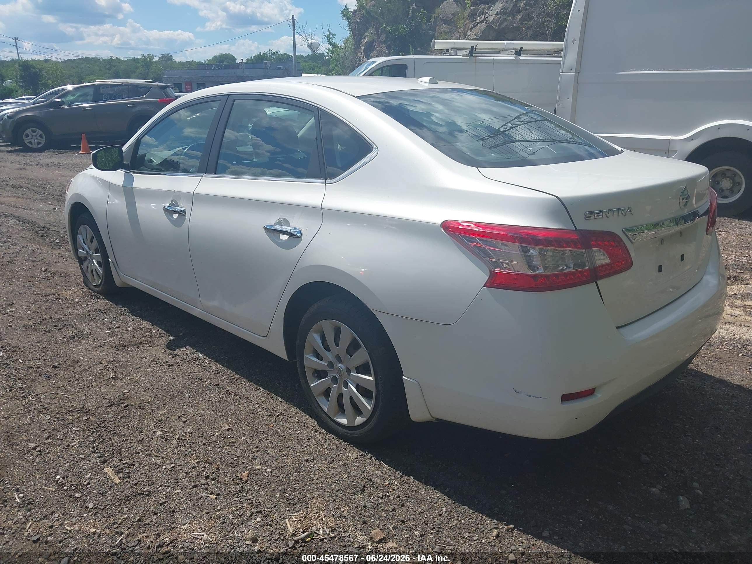 2015 Nissan Sentra Sv White vin: 3N1AB7AP6FL672193