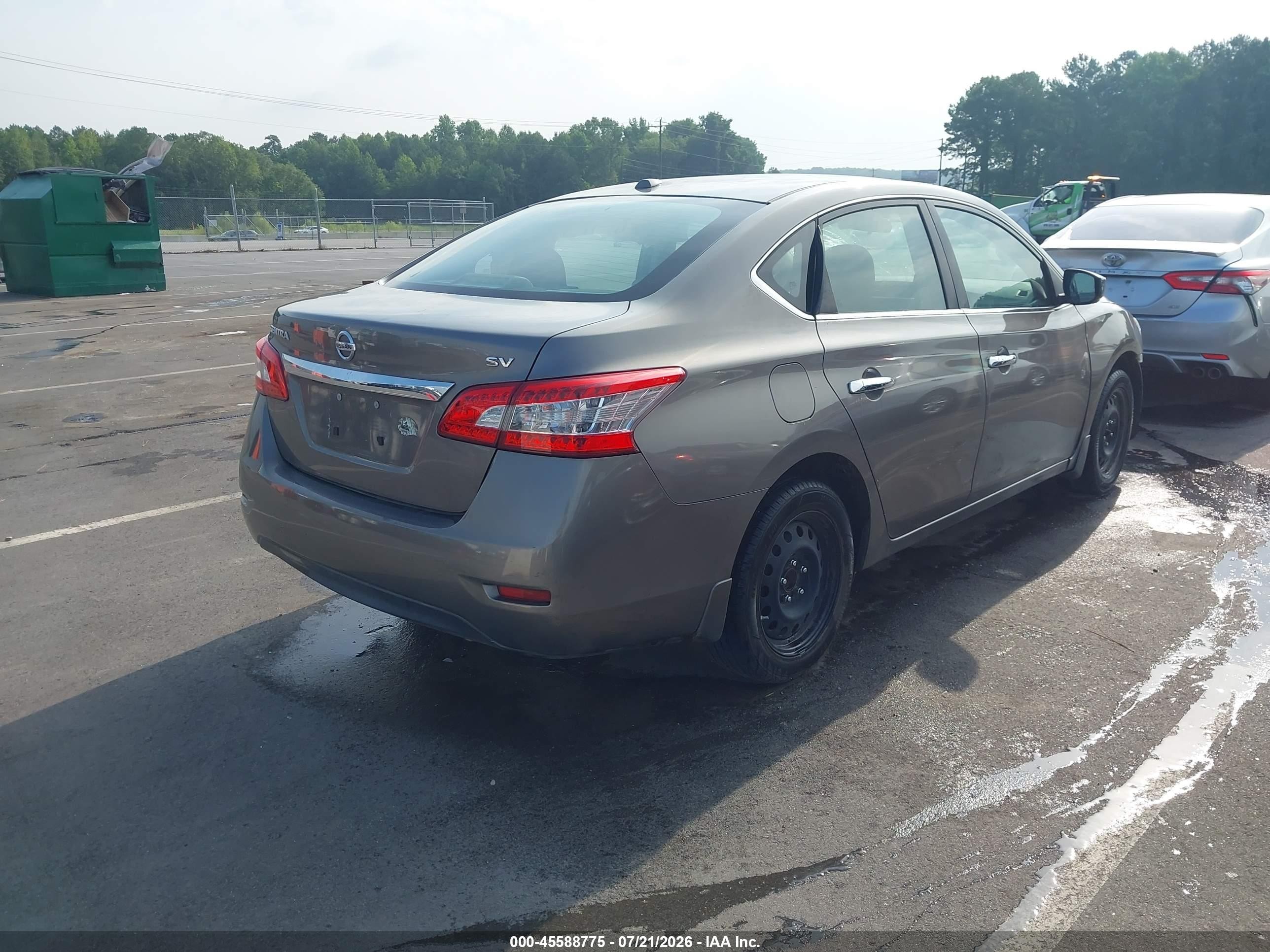2015 Nissan Sentra Sv Серый vin: 3N1AB7AP6FL680844