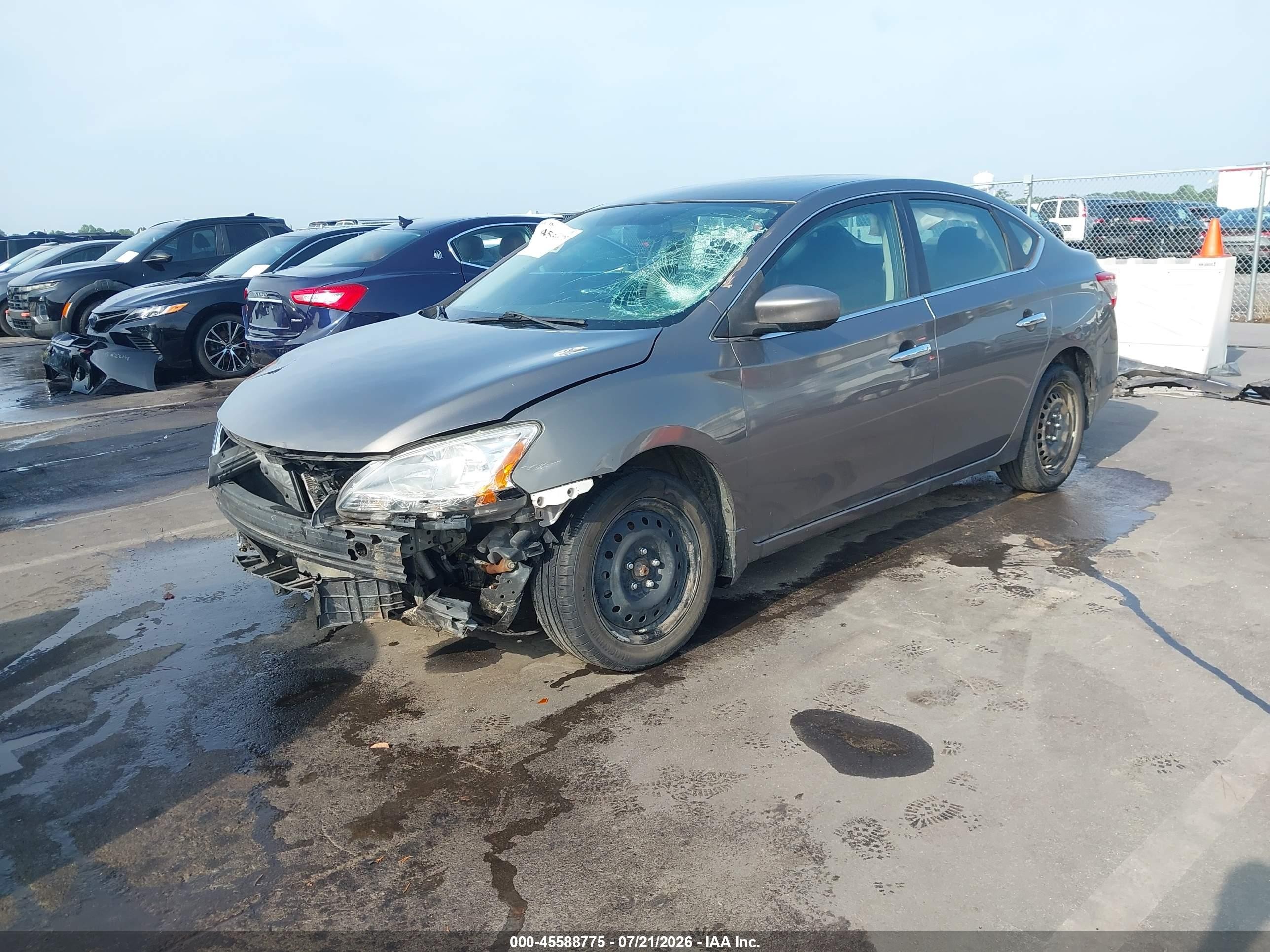 2015 Nissan Sentra Sv Серый vin: 3N1AB7AP6FL680844
