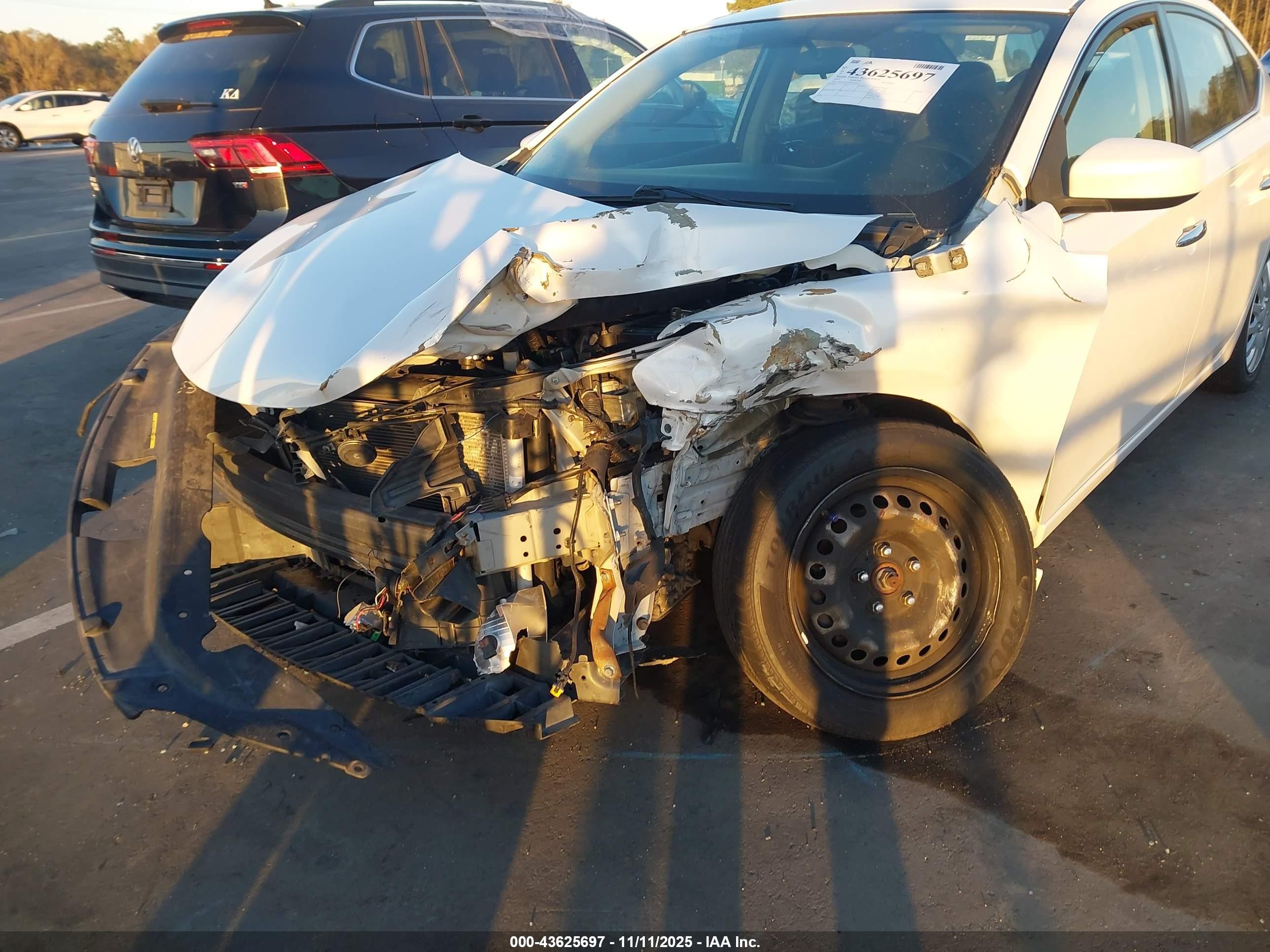 2015 Nissan Sentra Sv White vin: 3N1AB7AP6FL683825