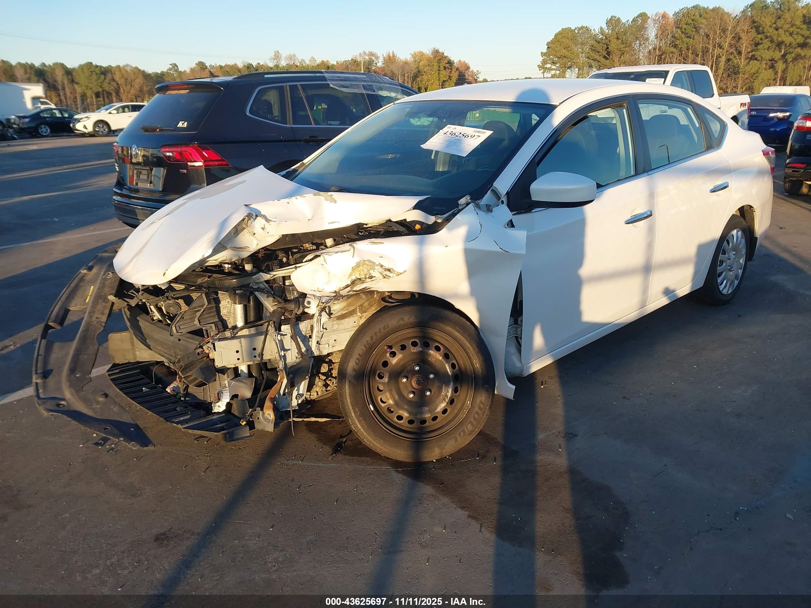 2015 Nissan Sentra Sv White vin: 3N1AB7AP6FL683825