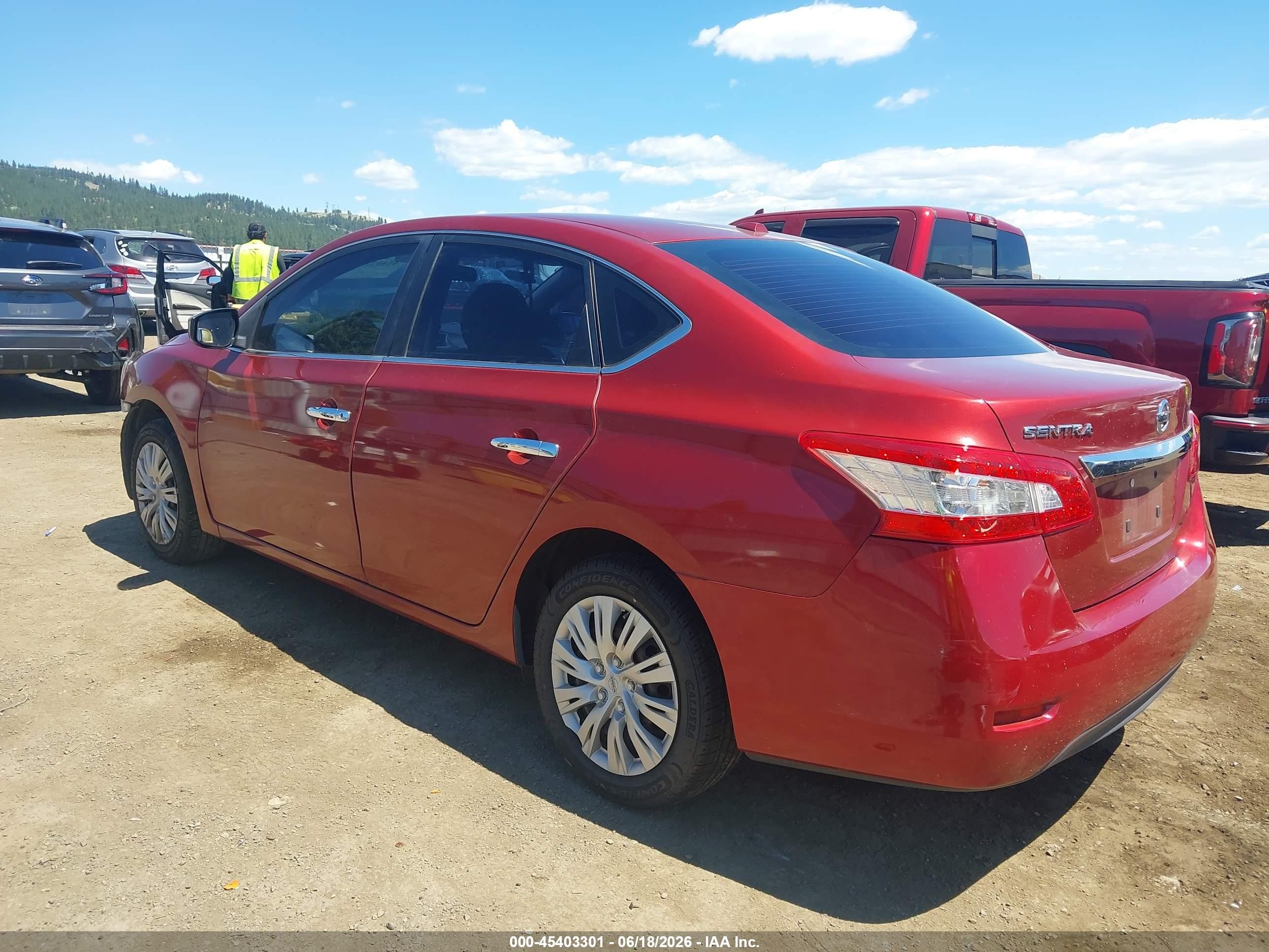 2015 Nissan Sentra Sv Red vin: 3N1AB7AP6FL686756