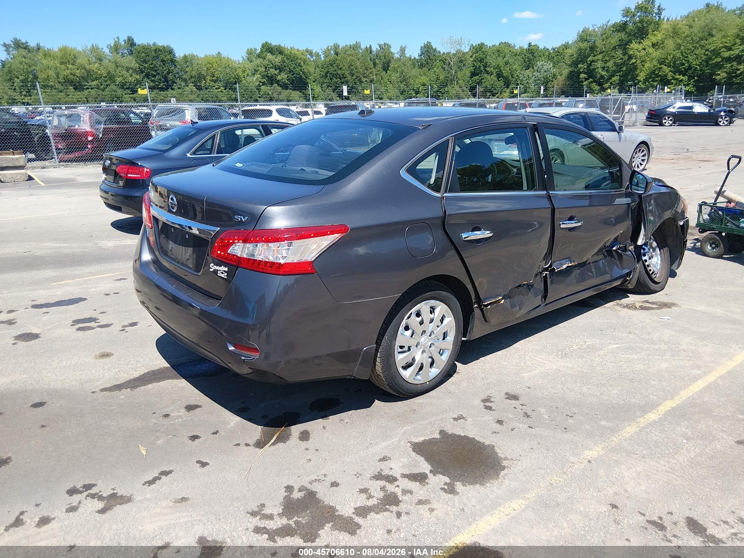 2015 Nissan Sentra Sv Gray vin: 3N1AB7AP6FL694419