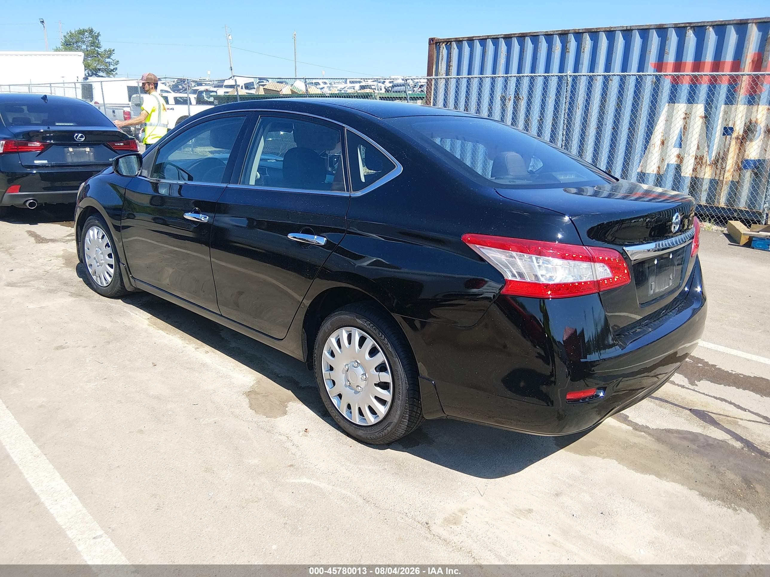 2015 Nissan Sentra S Black vin: 3N1AB7AP6FY213507