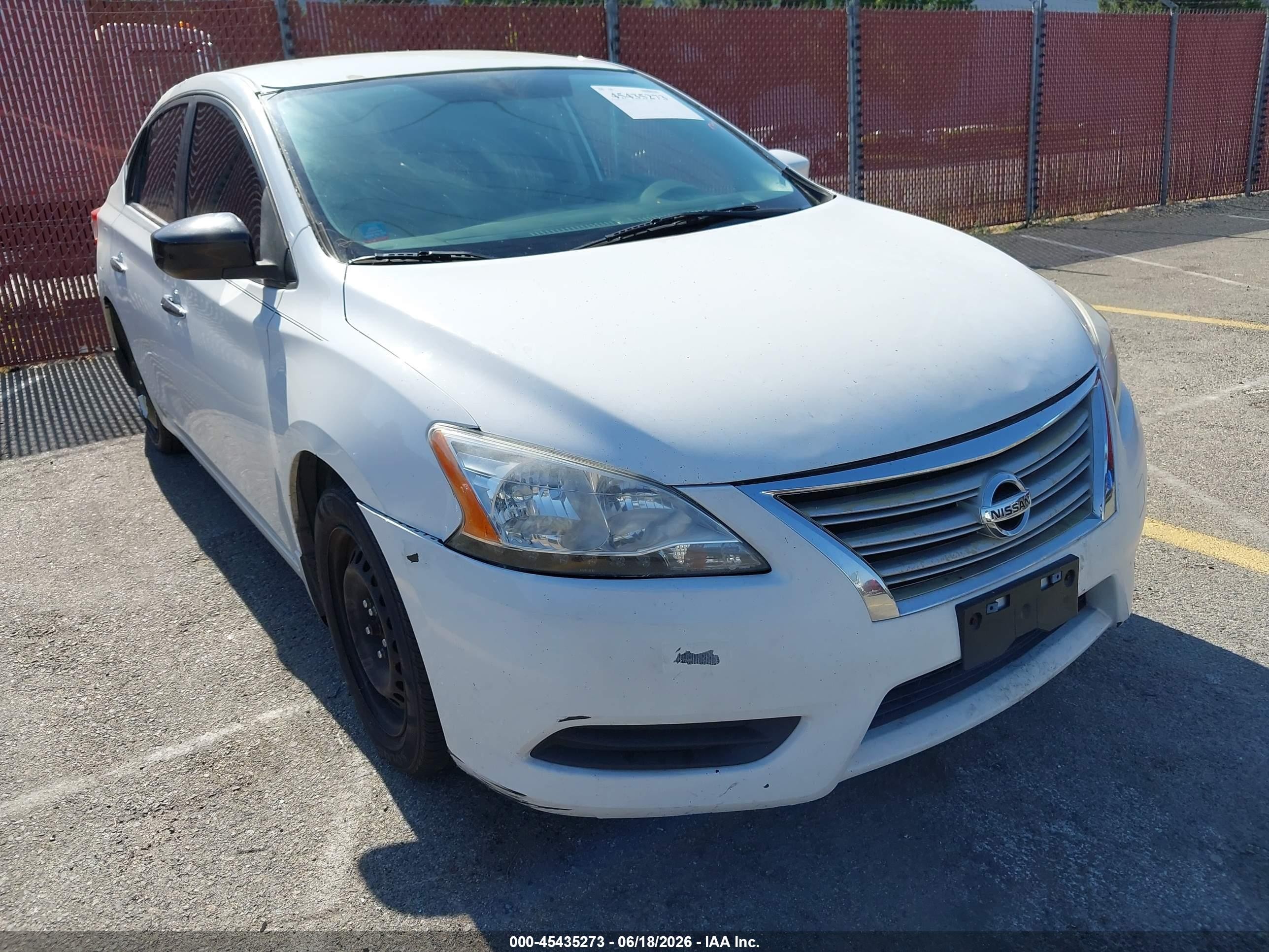 2015 Nissan Sentra Sv White vin: 3N1AB7AP6FY217895