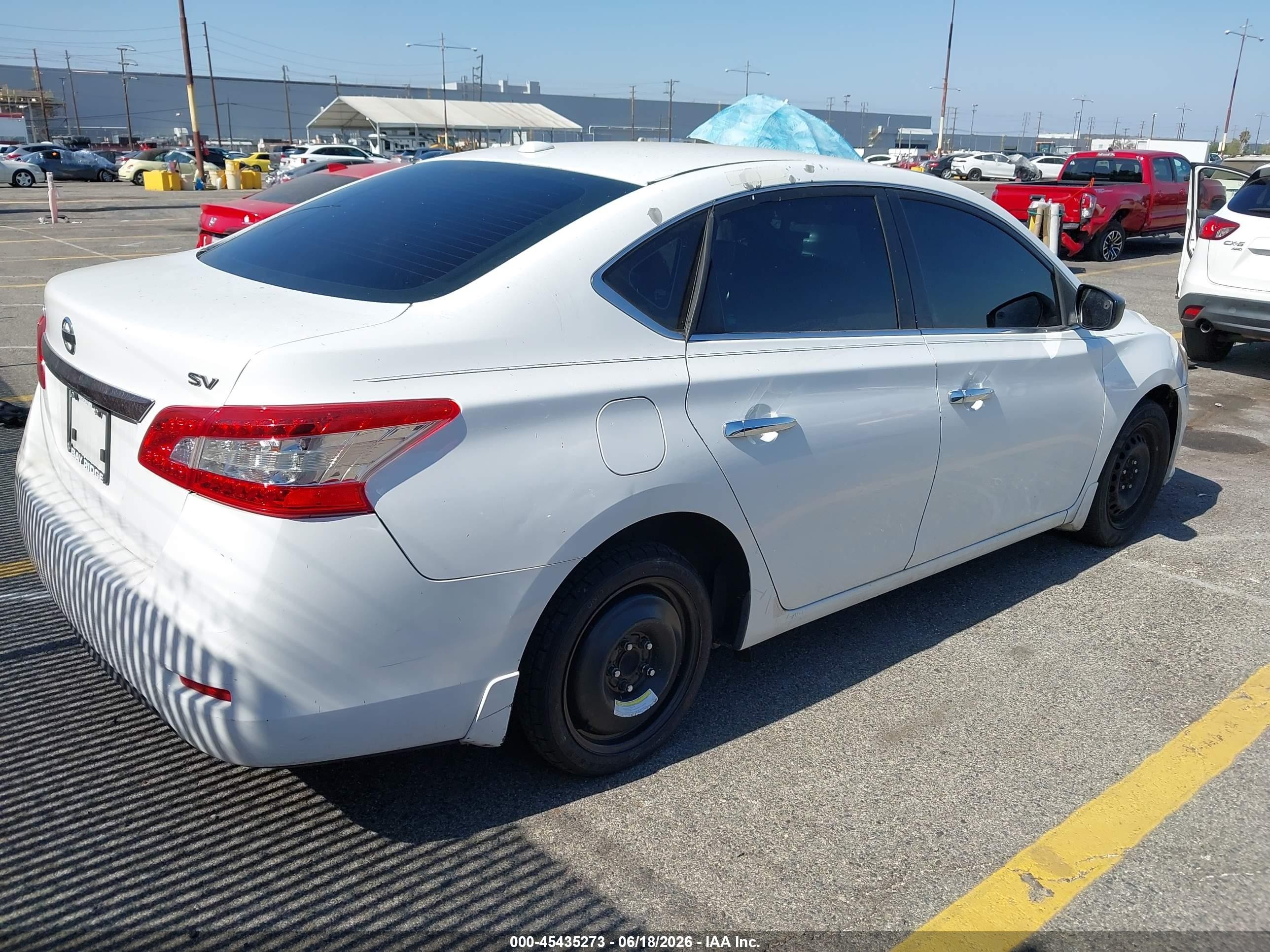 2015 Nissan Sentra Sv White vin: 3N1AB7AP6FY217895