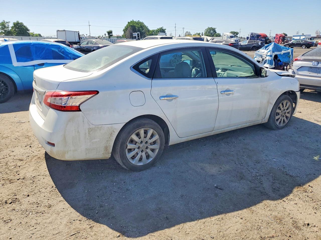 2015 Nissan Sentra S White vin: 3N1AB7AP6FY221946