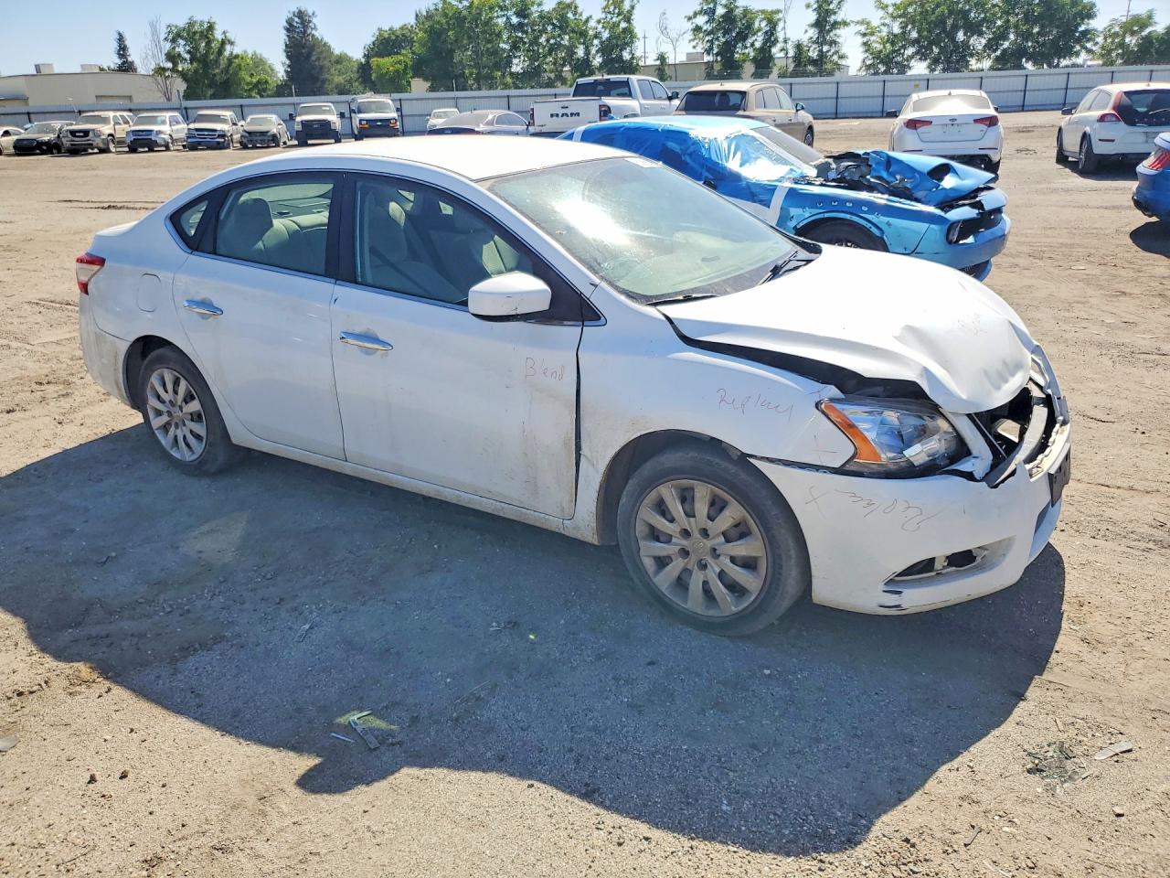 2015 Nissan Sentra S White vin: 3N1AB7AP6FY221946