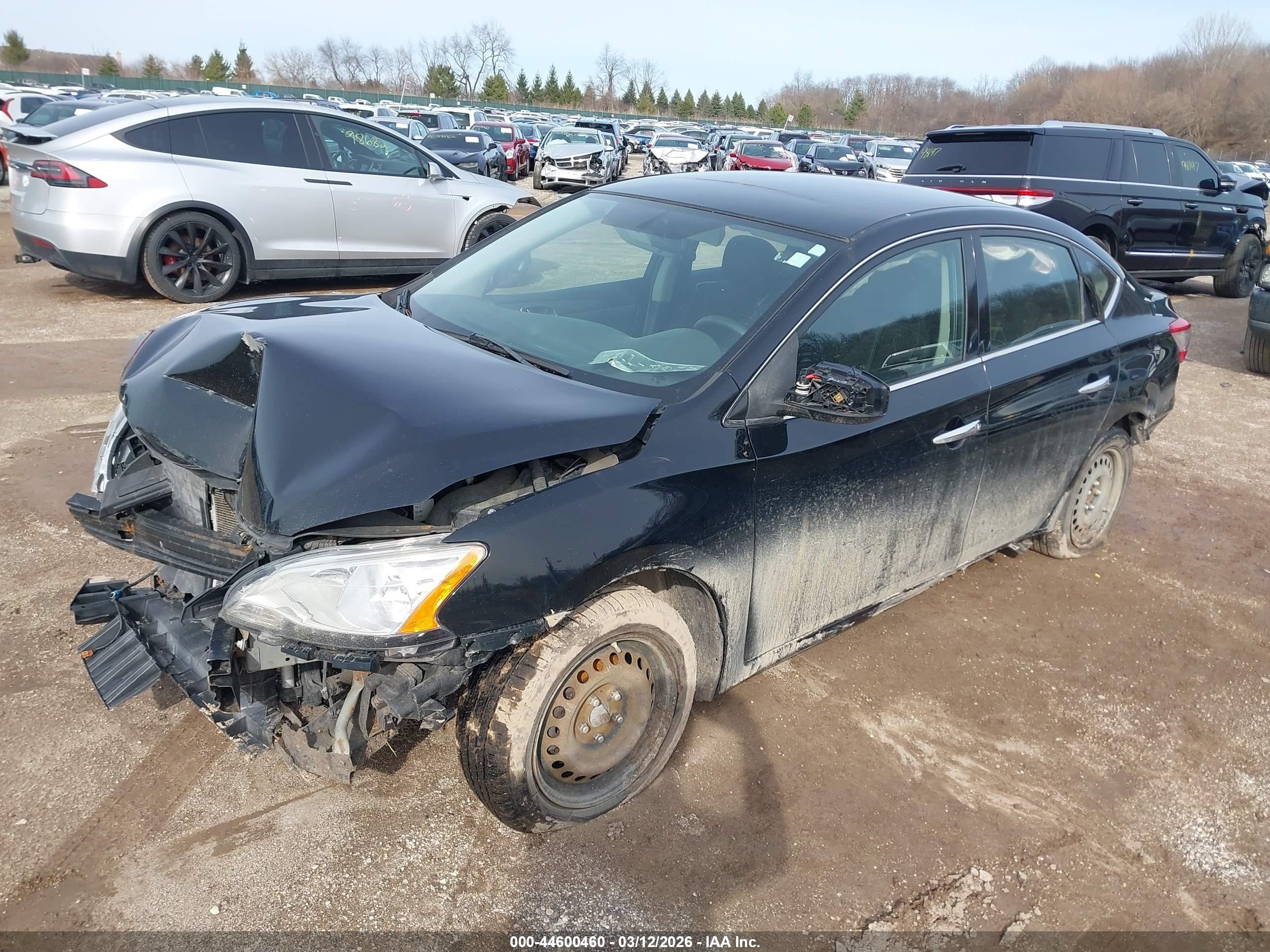 2015 Nissan Sentra S Black vin: 3N1AB7AP6FY244627