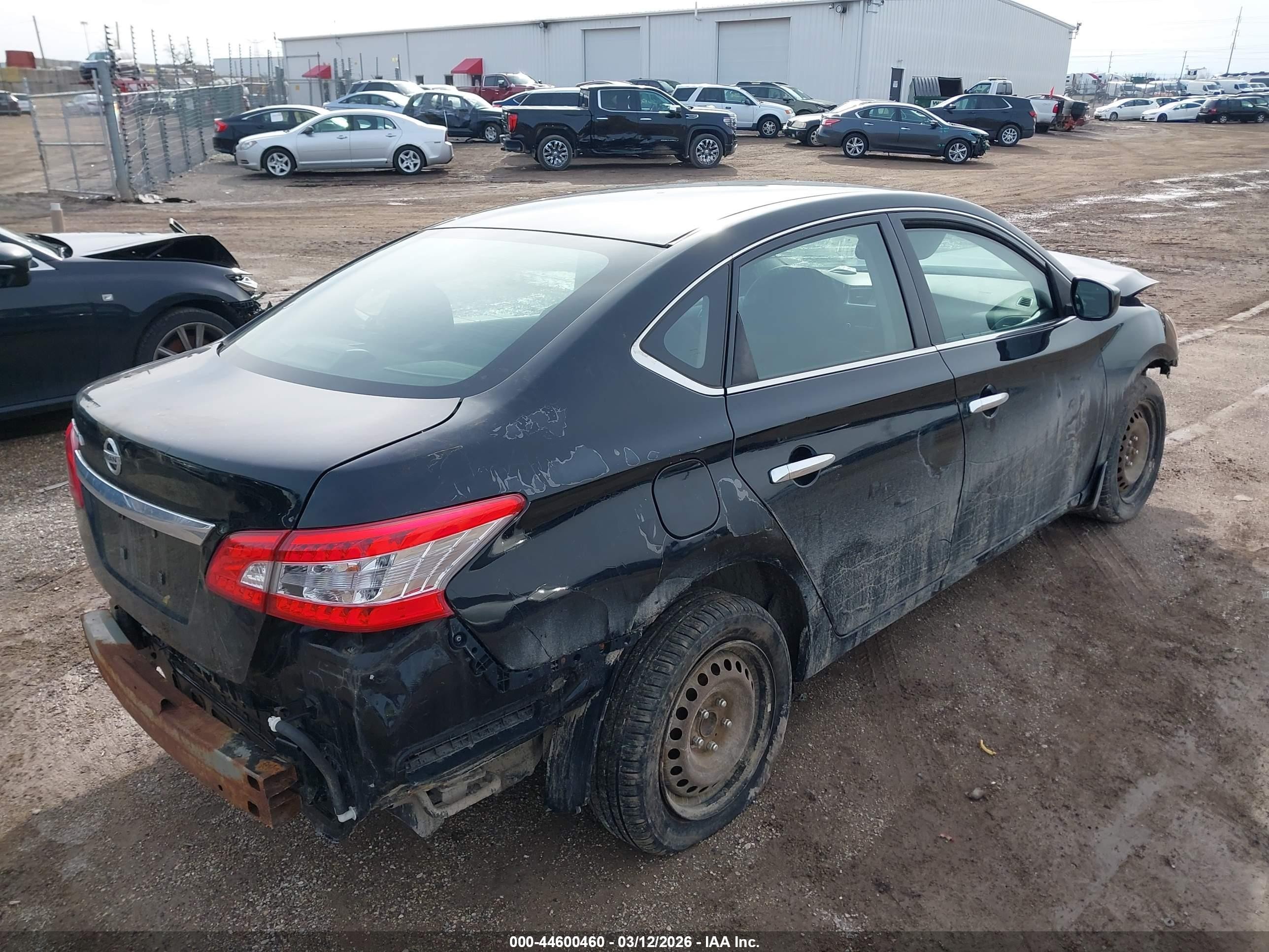 2015 Nissan Sentra S Black vin: 3N1AB7AP6FY244627