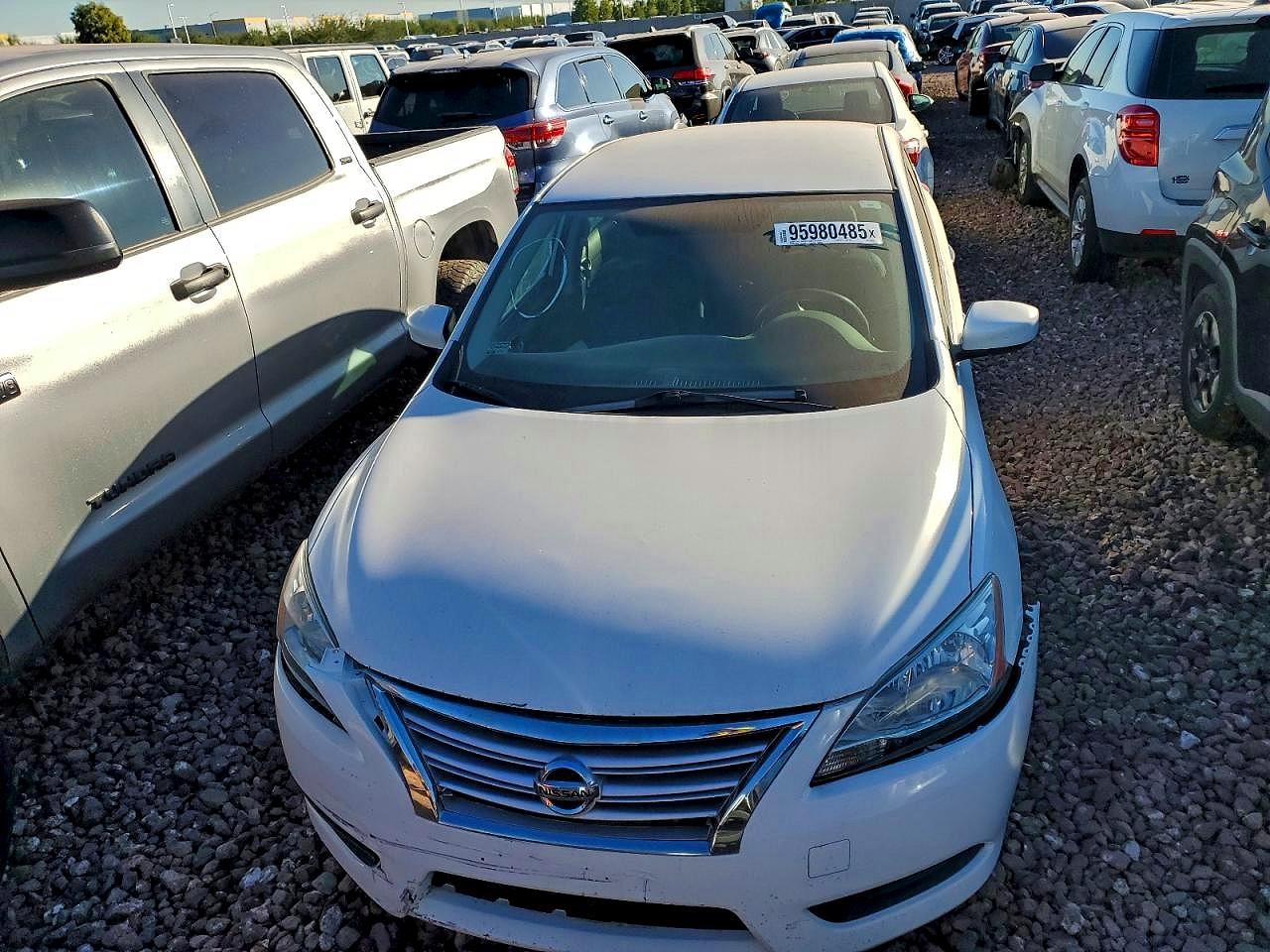 2015 Nissan Sentra S White vin: 3N1AB7AP6FY249536