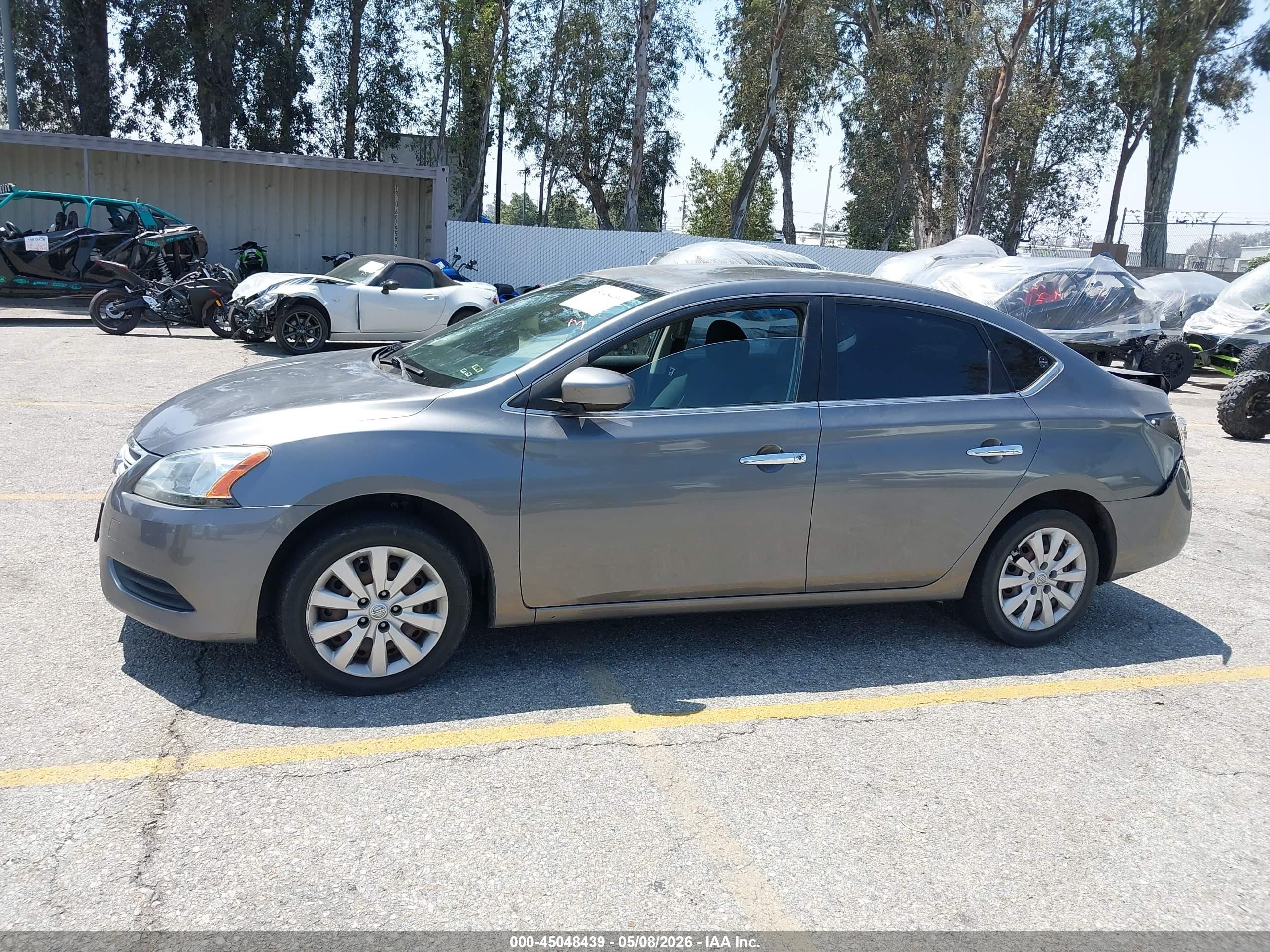 2015 Nissan Sentra S Gray vin: 3N1AB7AP6FY257474