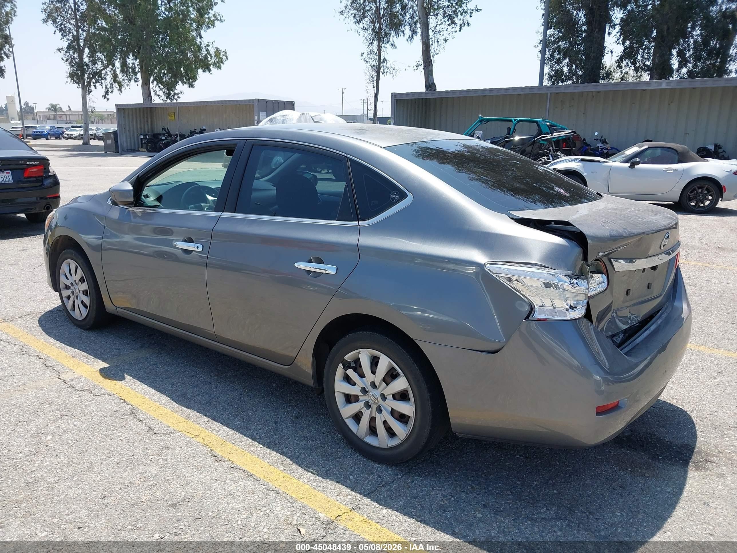 2015 Nissan Sentra S Gray vin: 3N1AB7AP6FY257474
