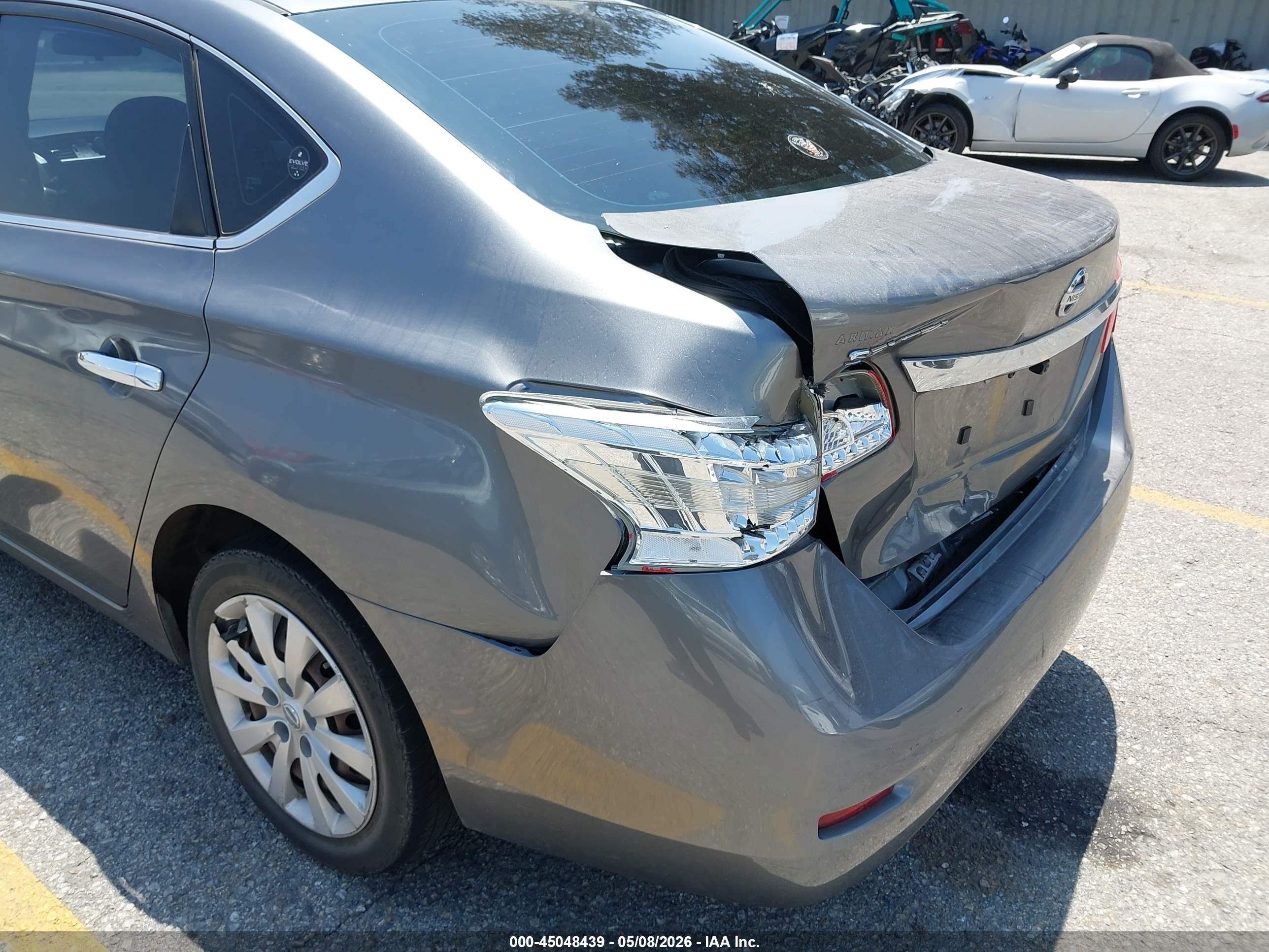 2015 Nissan Sentra S Gray vin: 3N1AB7AP6FY257474