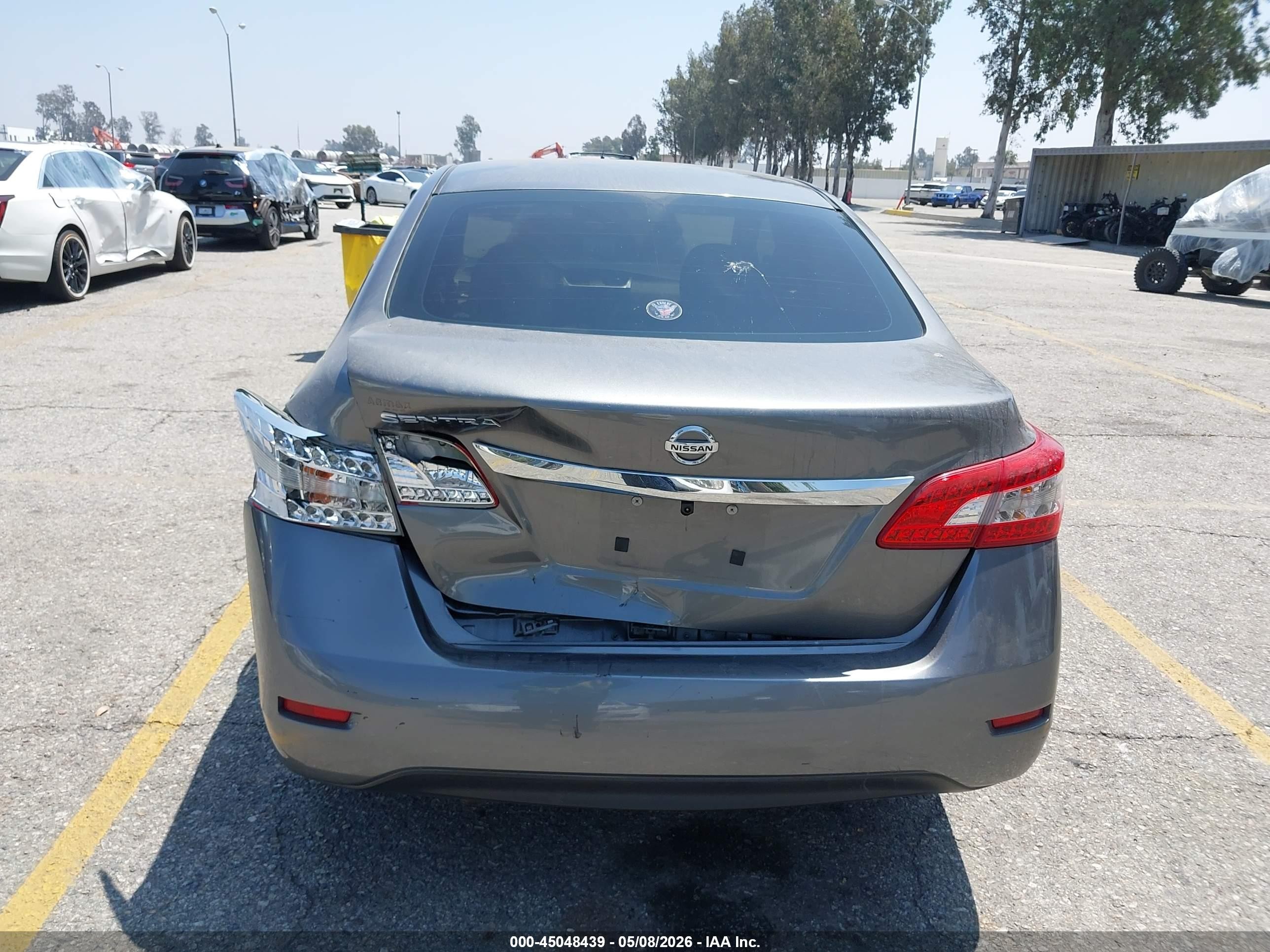 2015 Nissan Sentra S Gray vin: 3N1AB7AP6FY257474