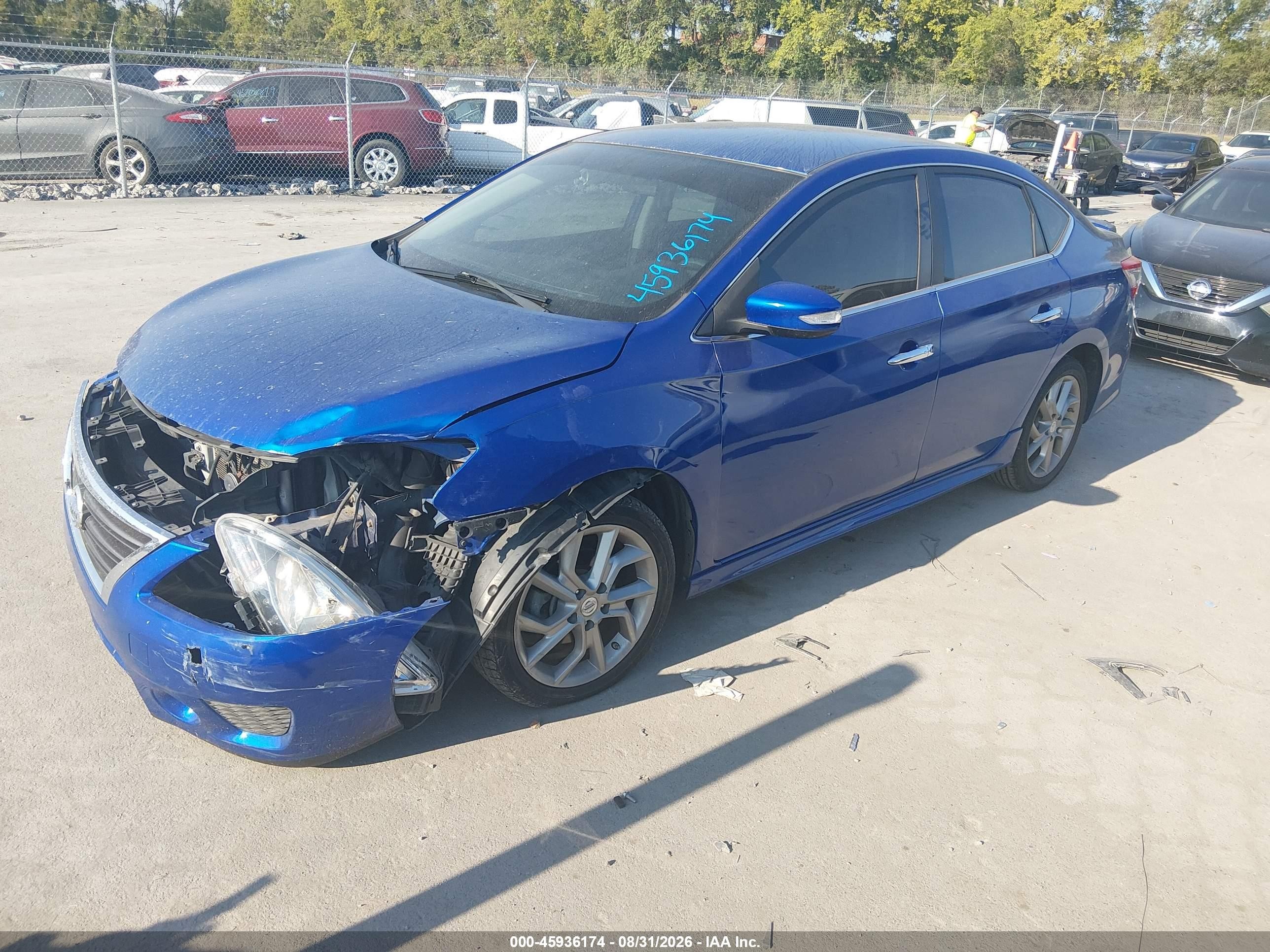 2015 Nissan Sentra Sr Blue vin: 3N1AB7AP6FY261699