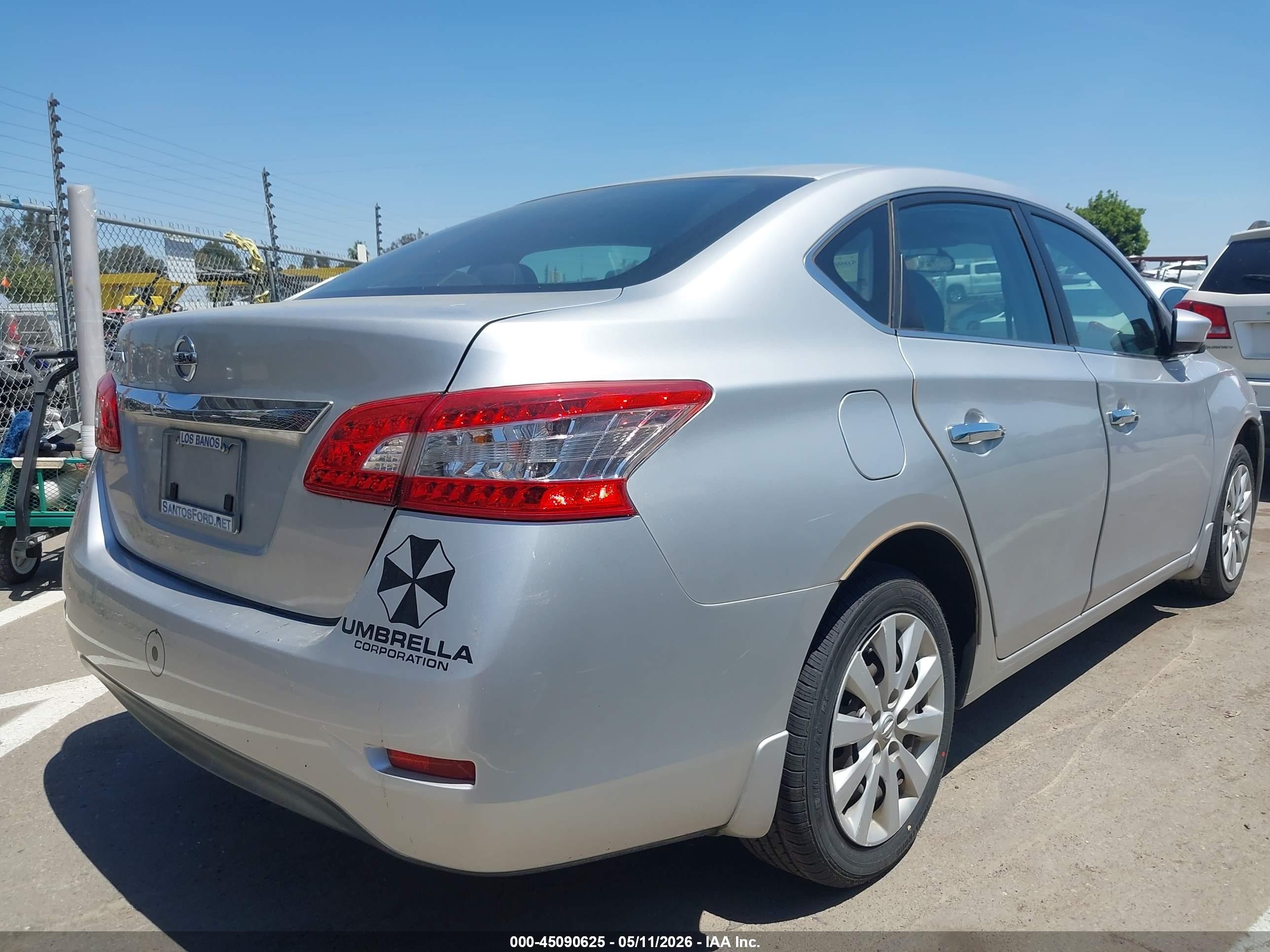 2015 Nissan Sentra S Silver vin: 3N1AB7AP6FY265784