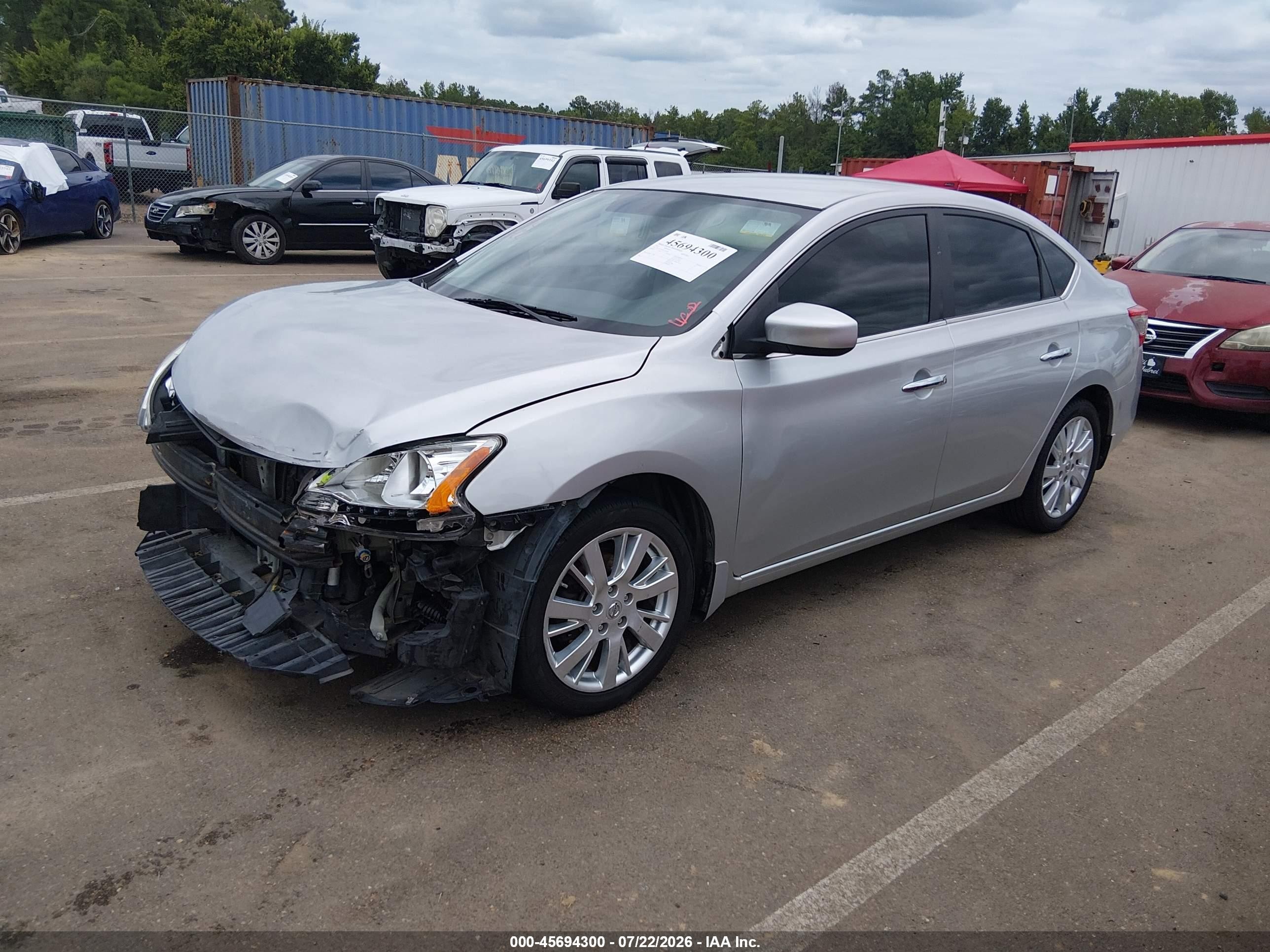 2015 Nissan Sentra S Silver vin: 3N1AB7AP6FY266384