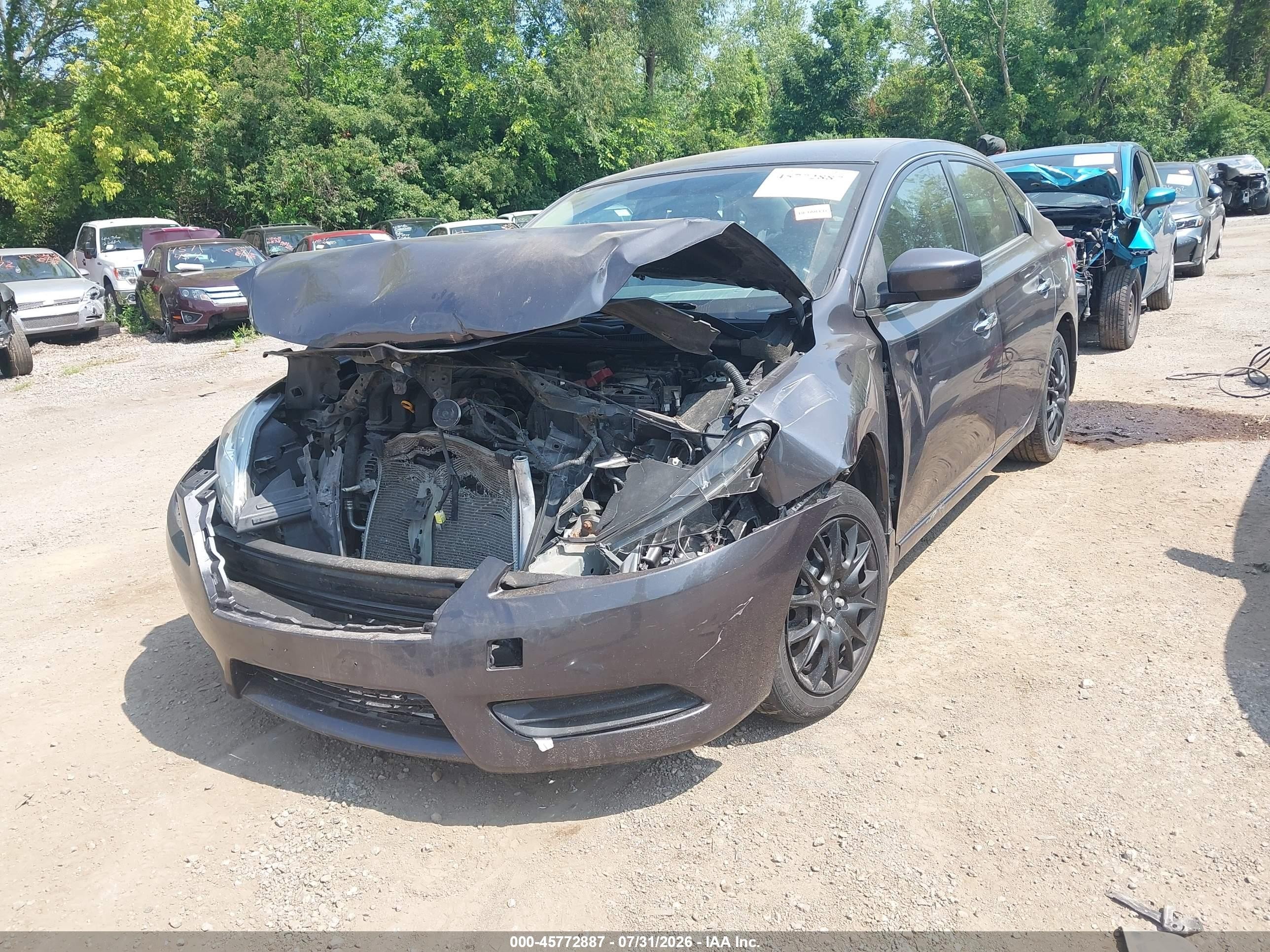 2015 Nissan Sentra Sv Серый vin: 3N1AB7AP6FY271357