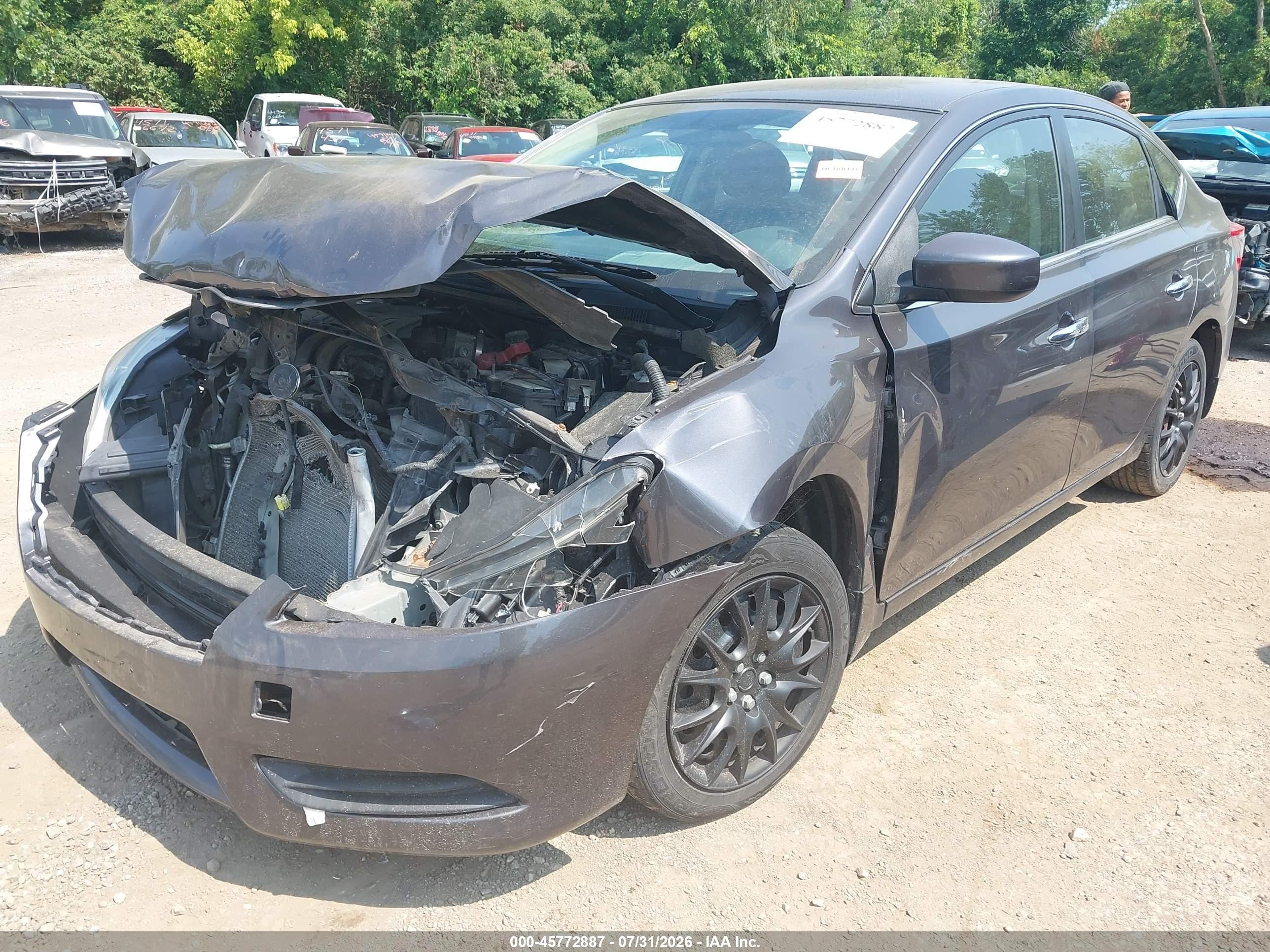 2015 Nissan Sentra Sv Серый vin: 3N1AB7AP6FY271357
