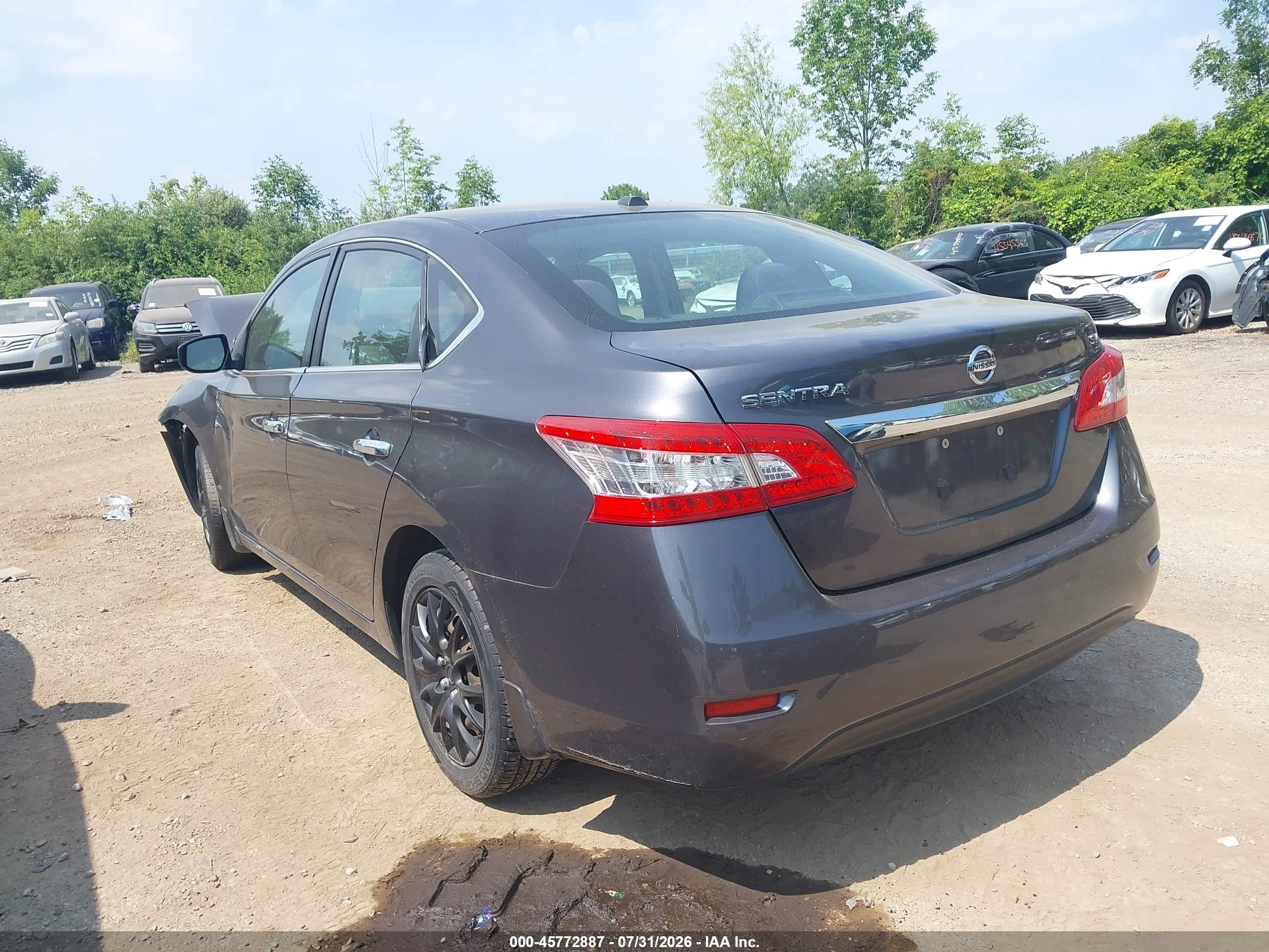 2015 Nissan Sentra Sv Серый vin: 3N1AB7AP6FY271357