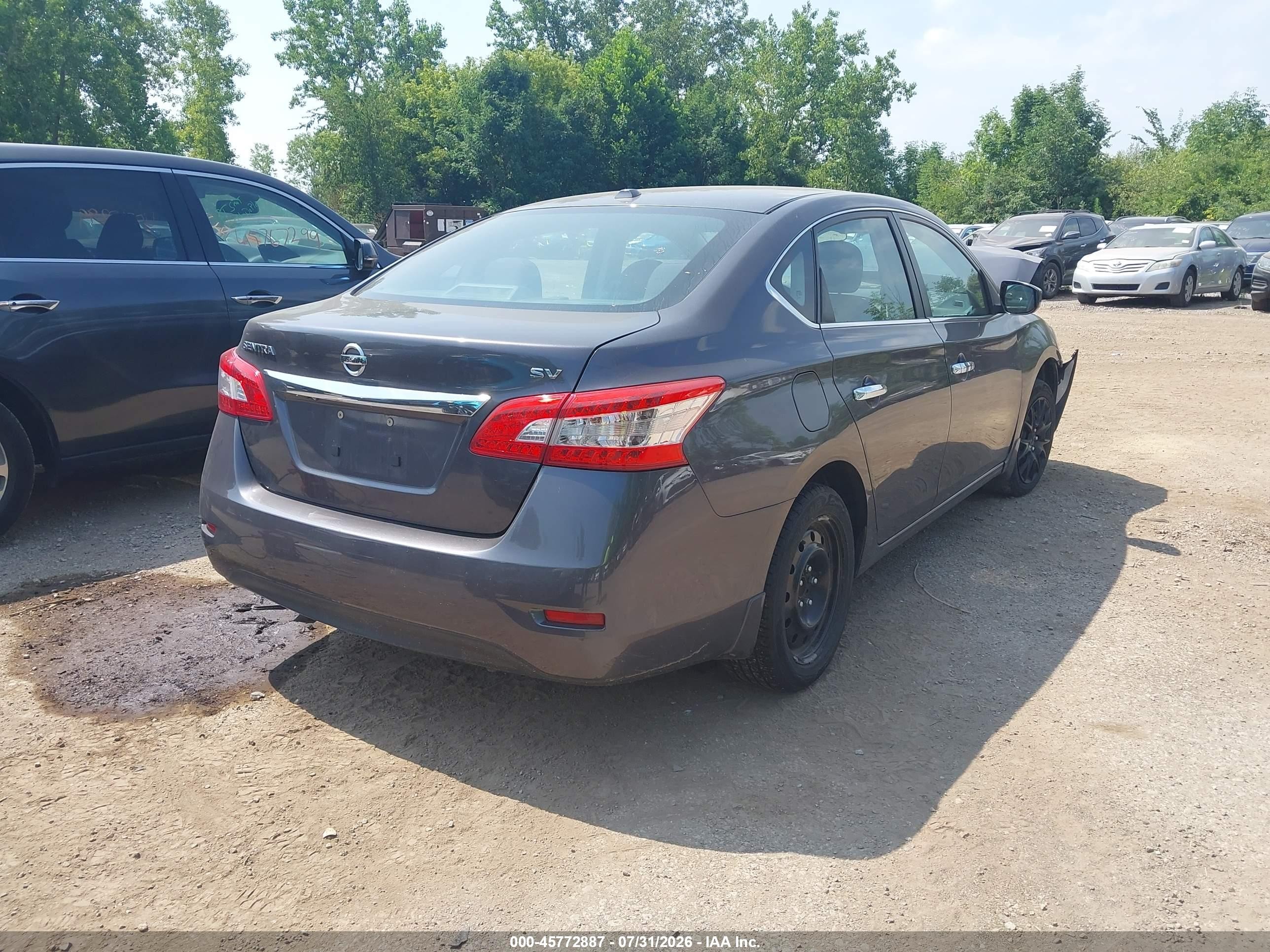2015 Nissan Sentra Sv Серый vin: 3N1AB7AP6FY271357