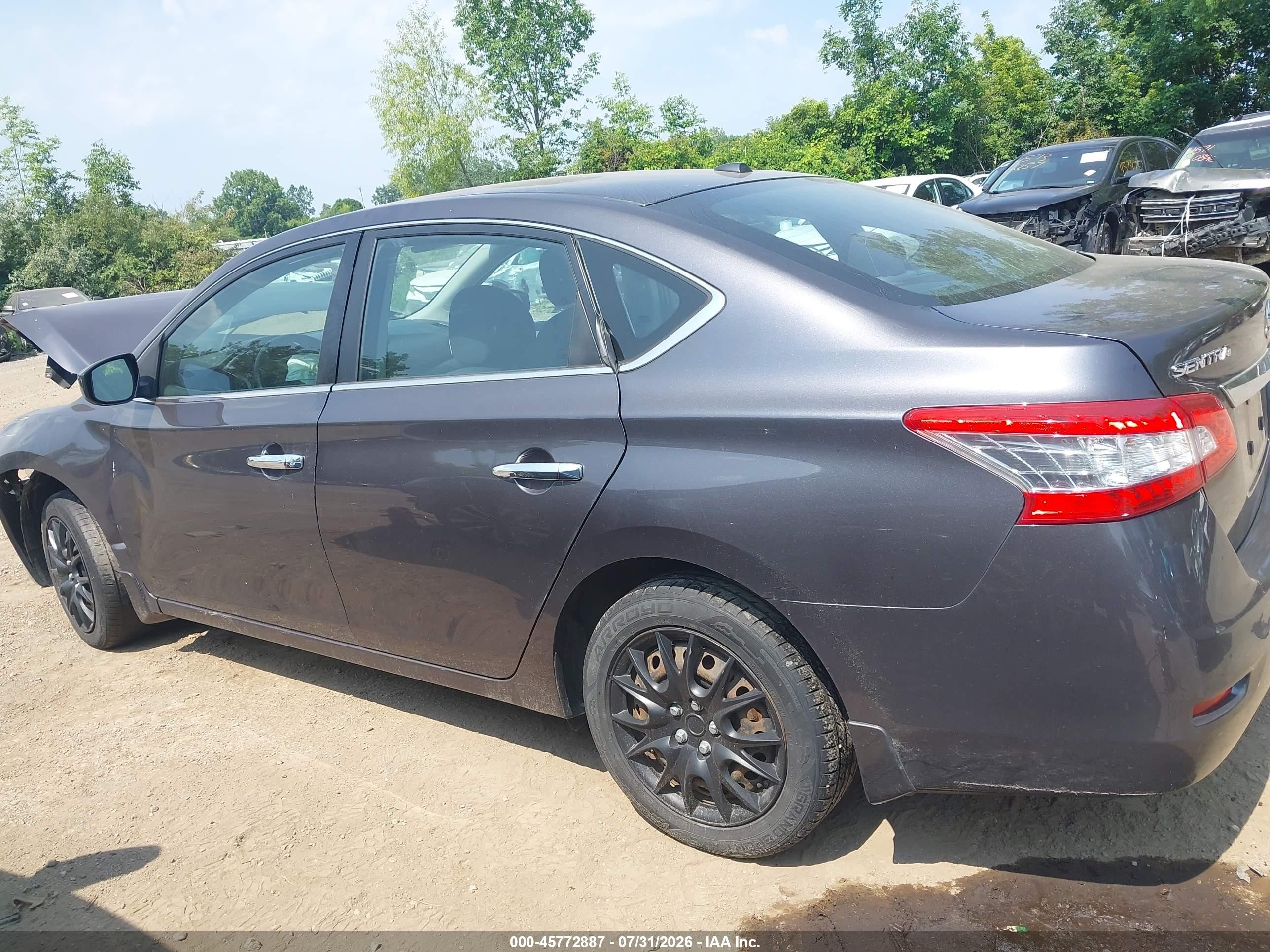 2015 Nissan Sentra Sv Серый vin: 3N1AB7AP6FY271357