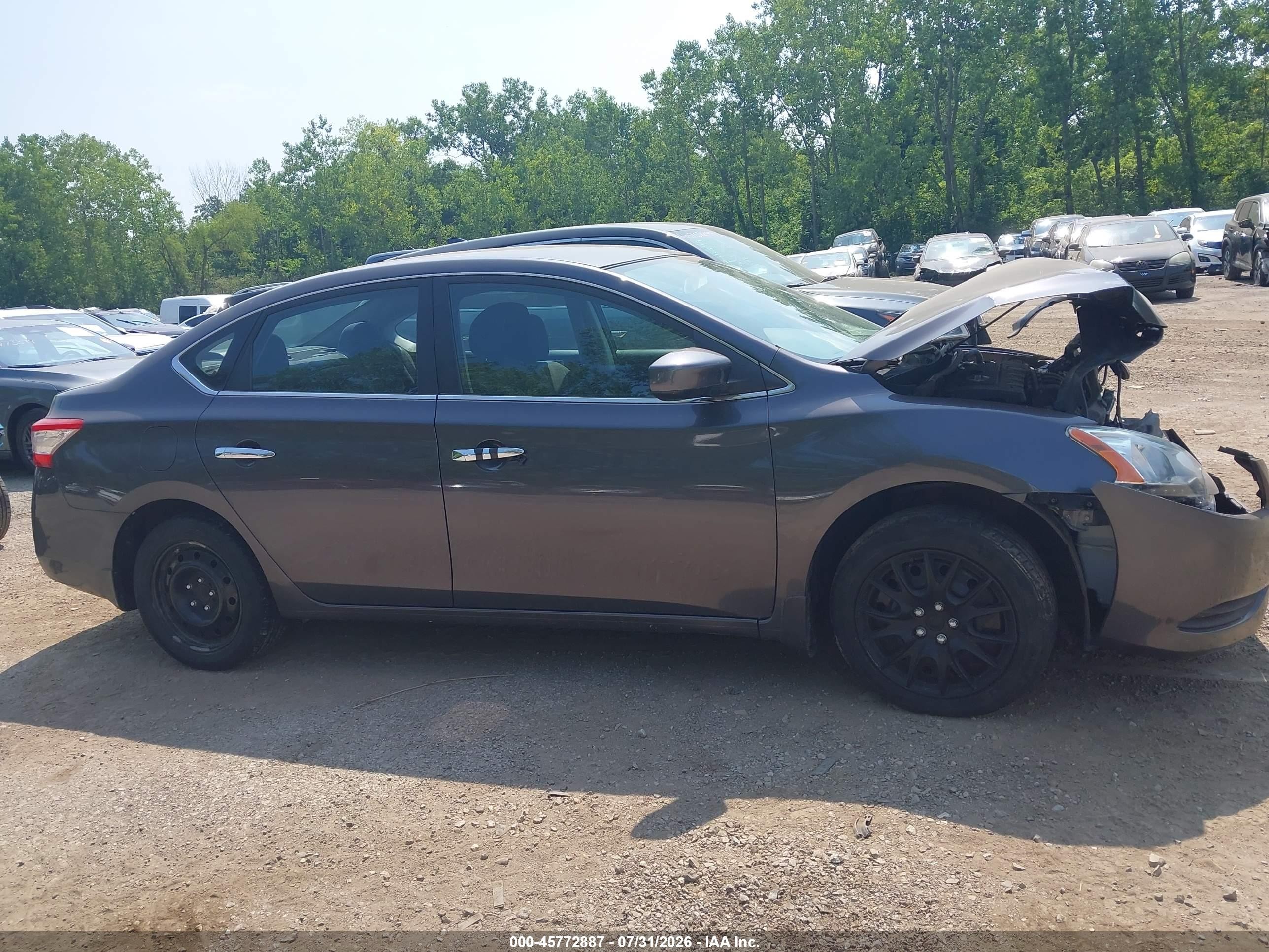 2015 Nissan Sentra Sv Серый vin: 3N1AB7AP6FY271357