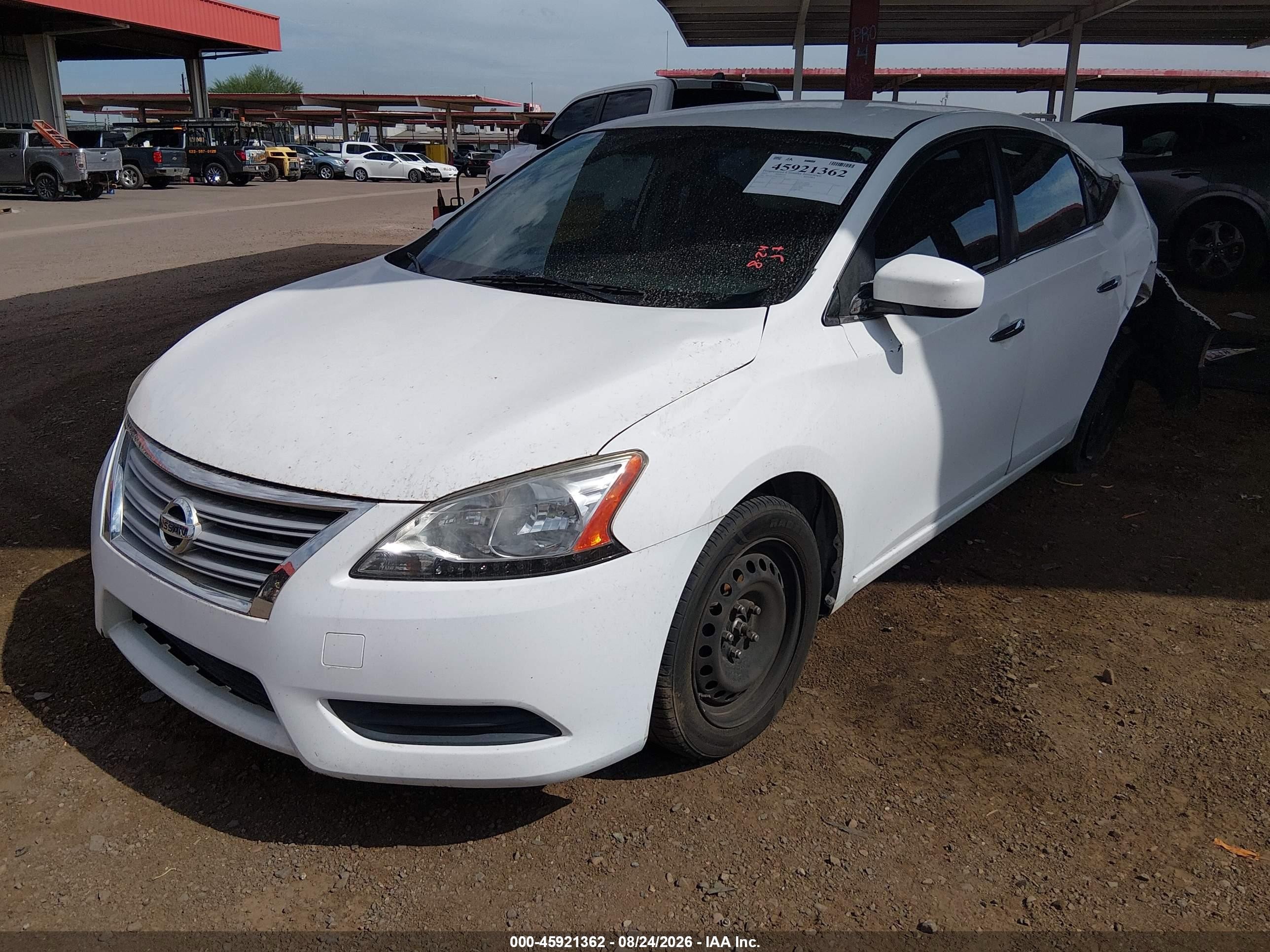 2015 Nissan Sentra Sv White vin: 3N1AB7AP6FY303725