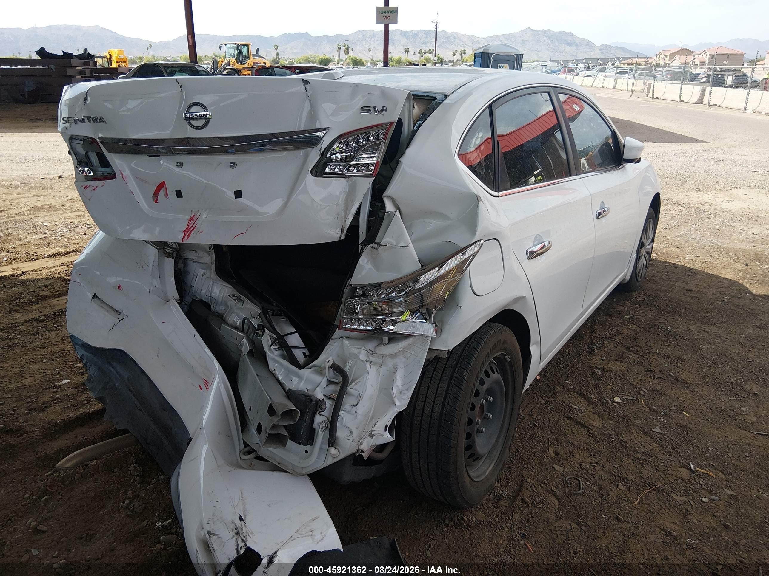 2015 Nissan Sentra Sv White vin: 3N1AB7AP6FY303725