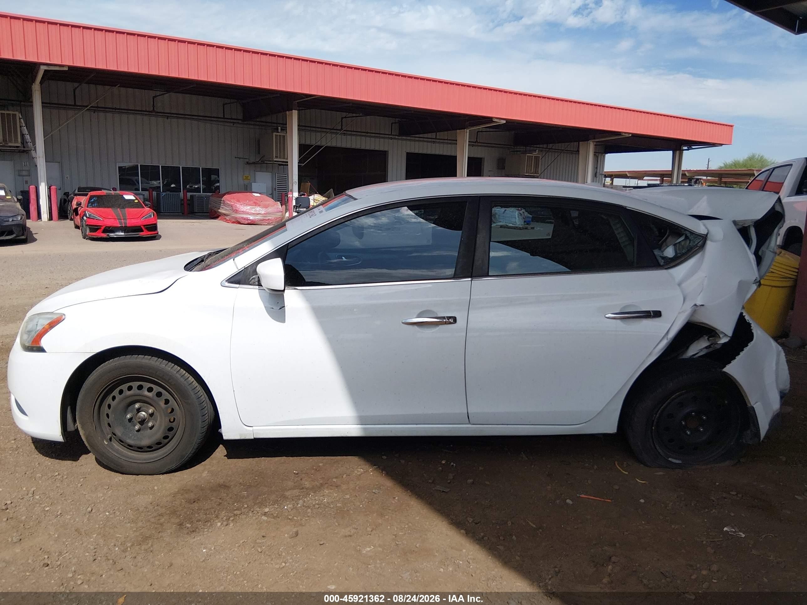 2015 Nissan Sentra Sv White vin: 3N1AB7AP6FY303725