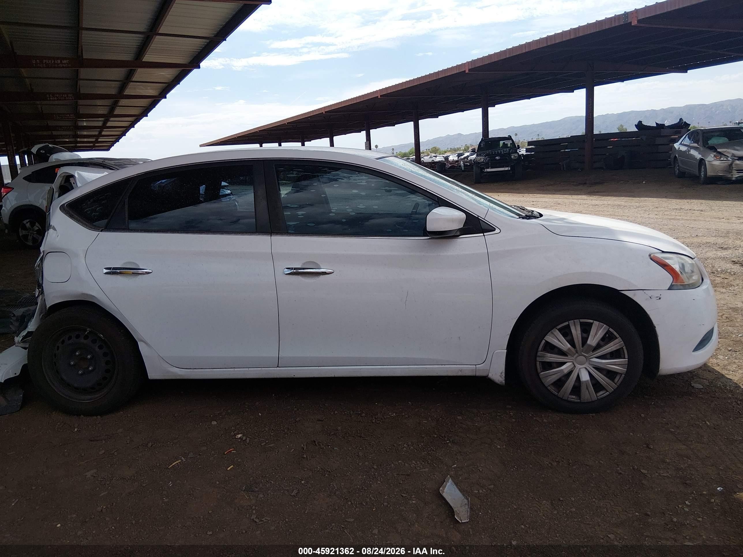 2015 Nissan Sentra Sv White vin: 3N1AB7AP6FY303725