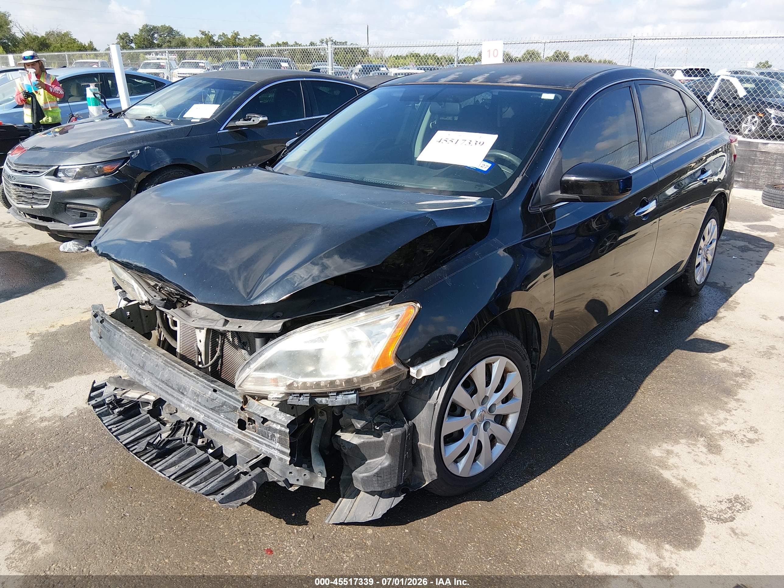 2015 Nissan Sentra S Black vin: 3N1AB7AP6FY314739