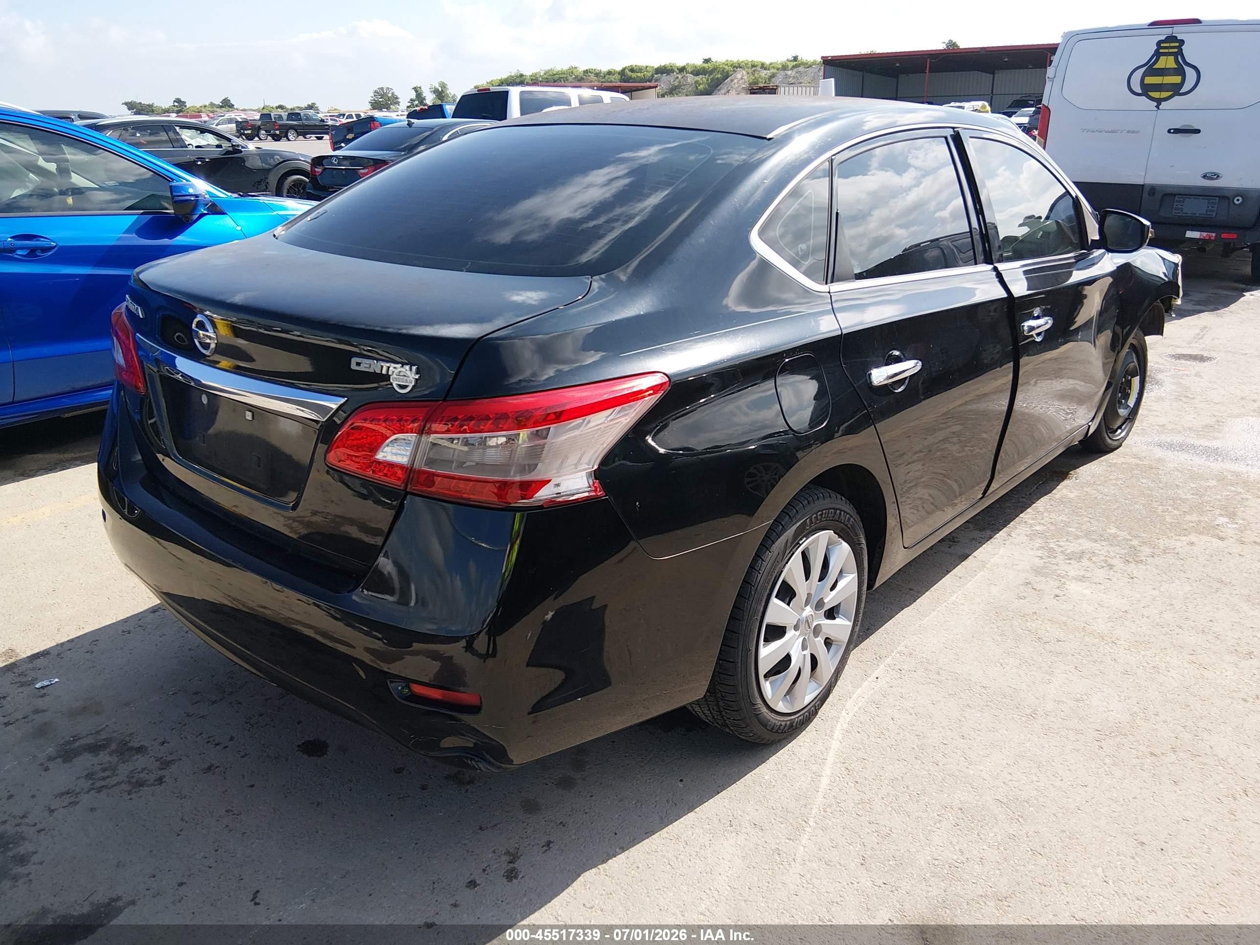2015 Nissan Sentra S Black vin: 3N1AB7AP6FY314739