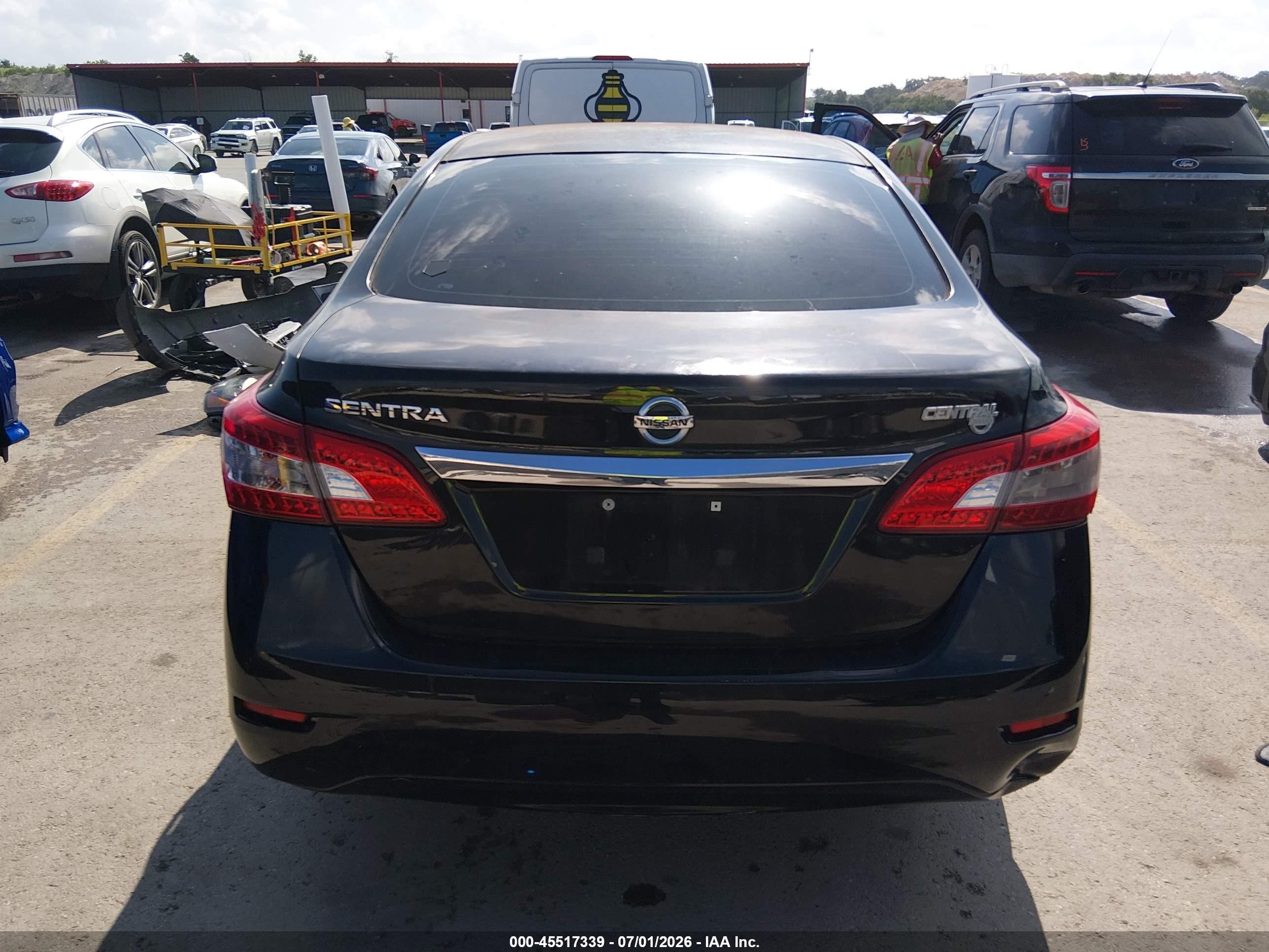 2015 Nissan Sentra S Black vin: 3N1AB7AP6FY314739