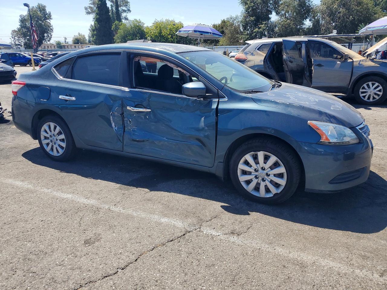 2015 Nissan Sentra Sv Синий vin: 3N1AB7AP6FY332044