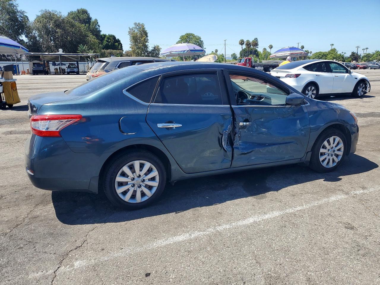 2015 Nissan Sentra Sv Синий vin: 3N1AB7AP6FY332044